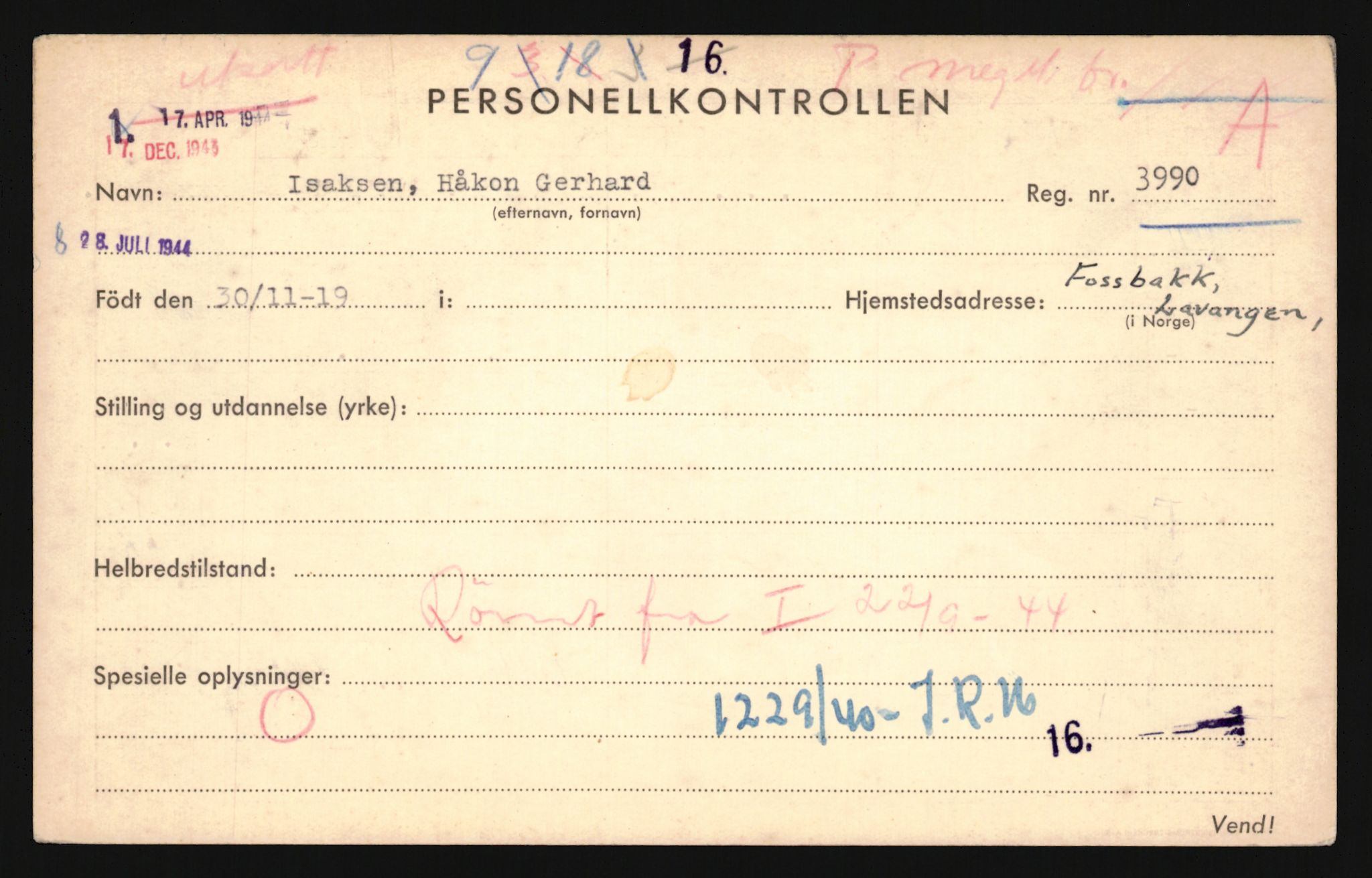 Forsvaret, Troms infanteriregiment nr. 16, AV/RA-RAFA-3146/P/Pa/L0024/0001: Rulleblad / Rulleblad for regimentets menige mannskaper, årsklasse 1940, 1940, s. 70