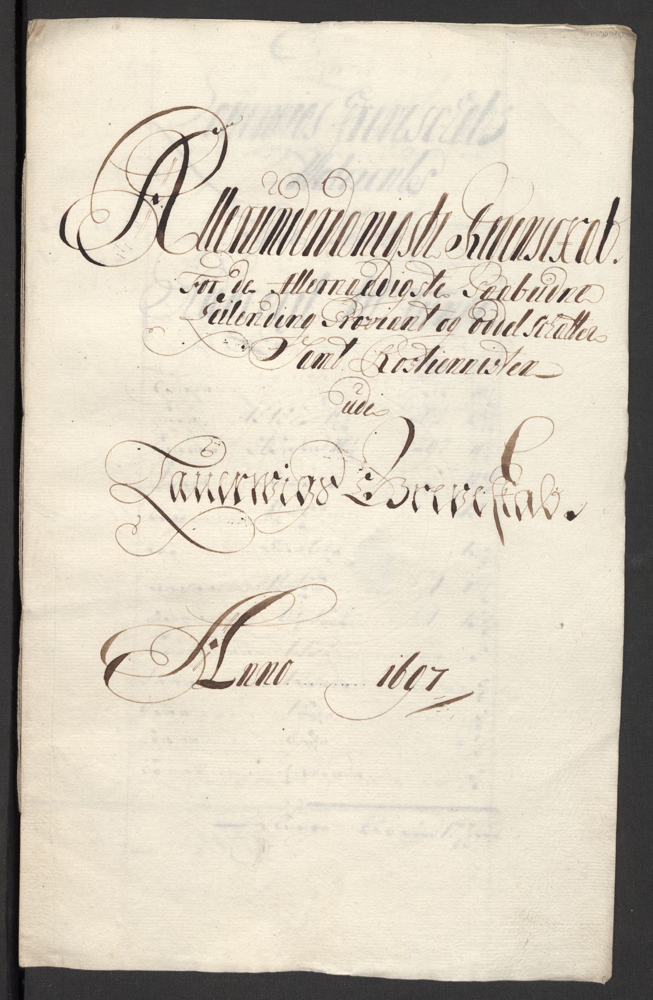 Rentekammeret inntil 1814, Reviderte regnskaper, Fogderegnskap, RA/EA-4092/R33/L1975: Fogderegnskap Larvik grevskap, 1696-1697, s. 120