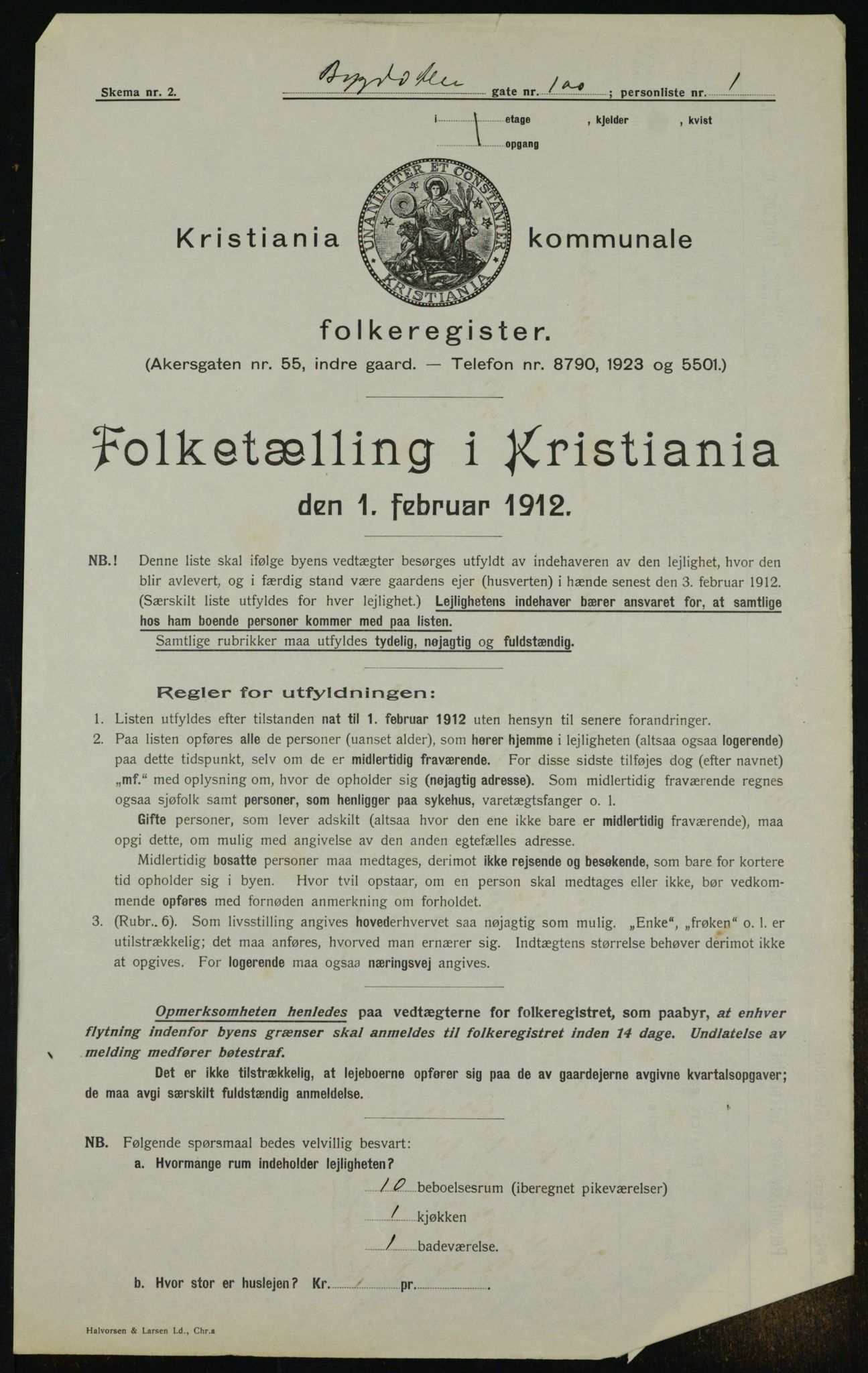 OBA, Kommunal folketelling 1.2.1912 for Kristiania, 1912, s. 10989