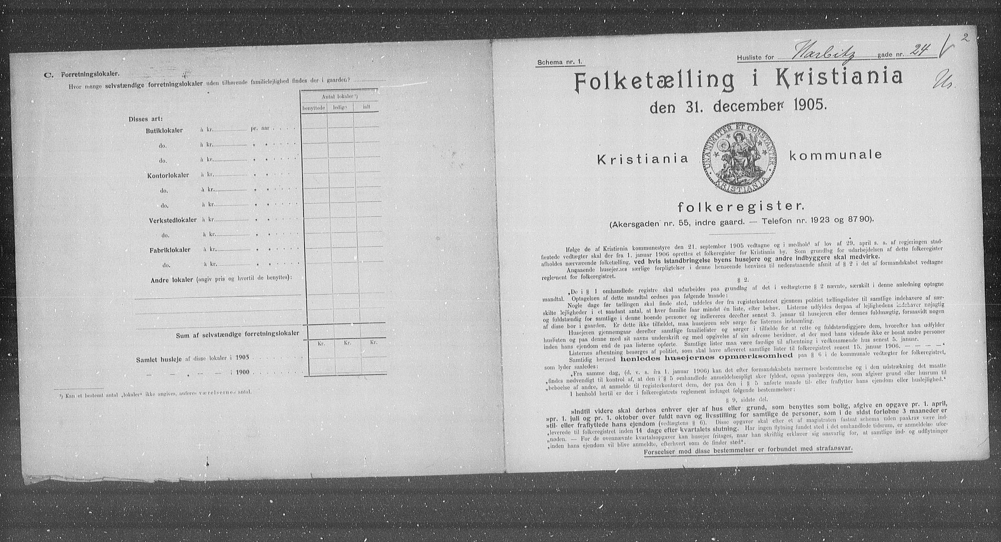 OBA, Kommunal folketelling 31.12.1905 for Kristiania kjøpstad, 1905, s. 18145