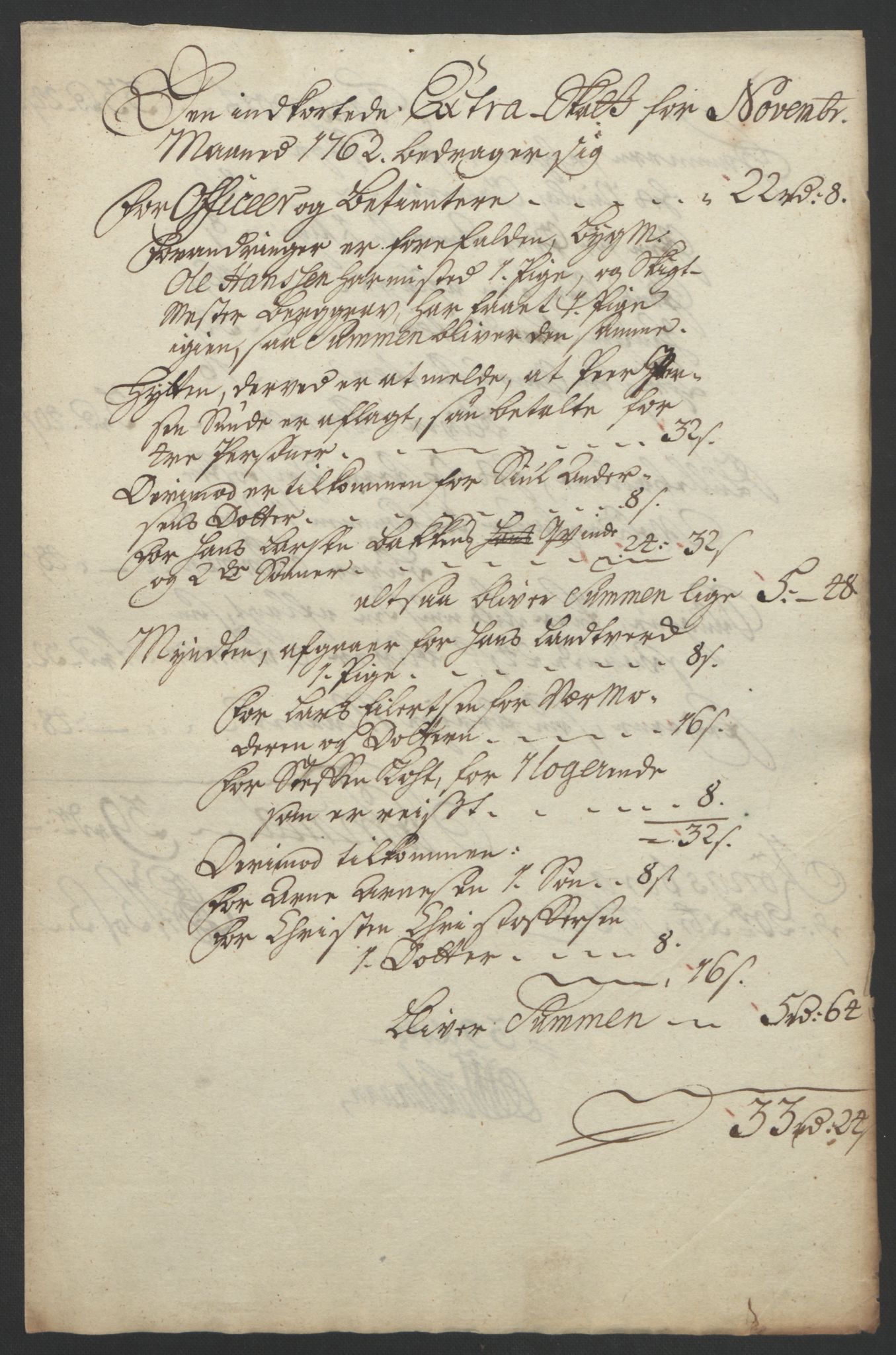 Rentekammeret inntil 1814, Reviderte regnskaper, Bergverksregnskaper, AV/RA-EA-3222/R/Rc/Rca/L0843: Ekstraskatt, 1762-1765, s. 175