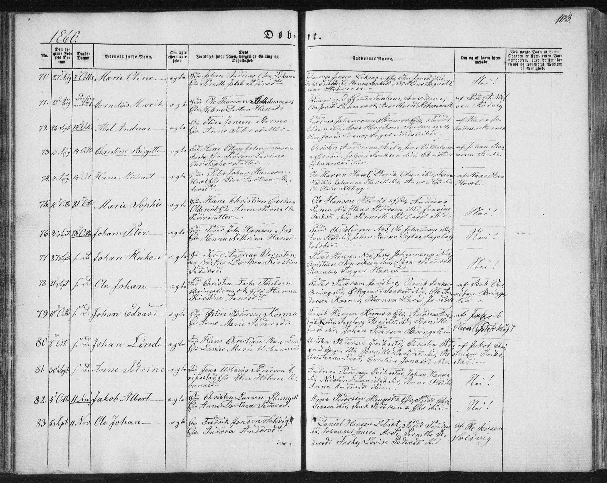 Ministerialprotokoller, klokkerbøker og fødselsregistre - Nordland, AV/SAT-A-1459/852/L0738: Ministerialbok nr. 852A08, 1849-1865, s. 103
