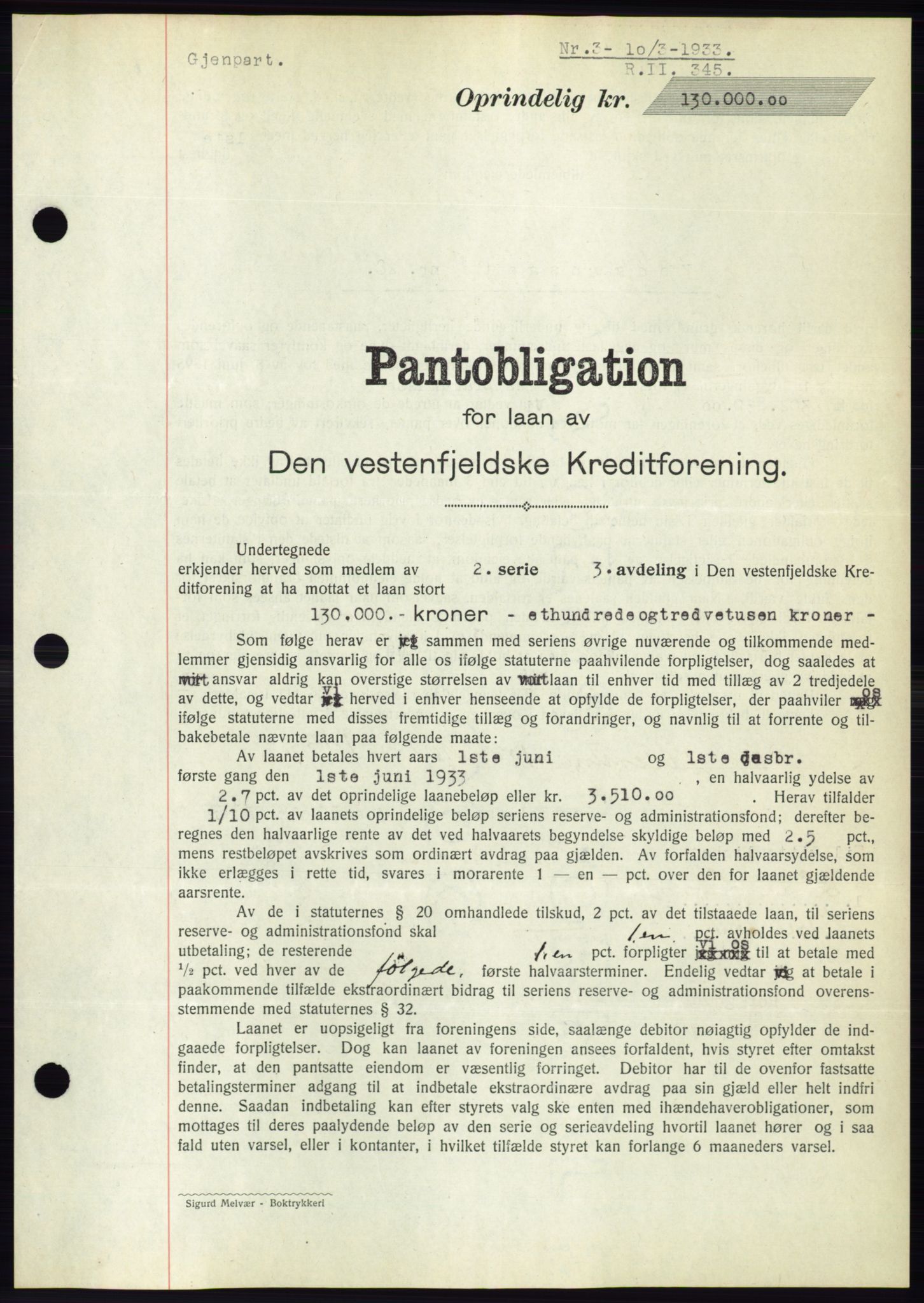 Ålesund byfogd, AV/SAT-A-4384: Pantebok nr. 30, 1932-1933, Tingl.dato: 10.03.1933