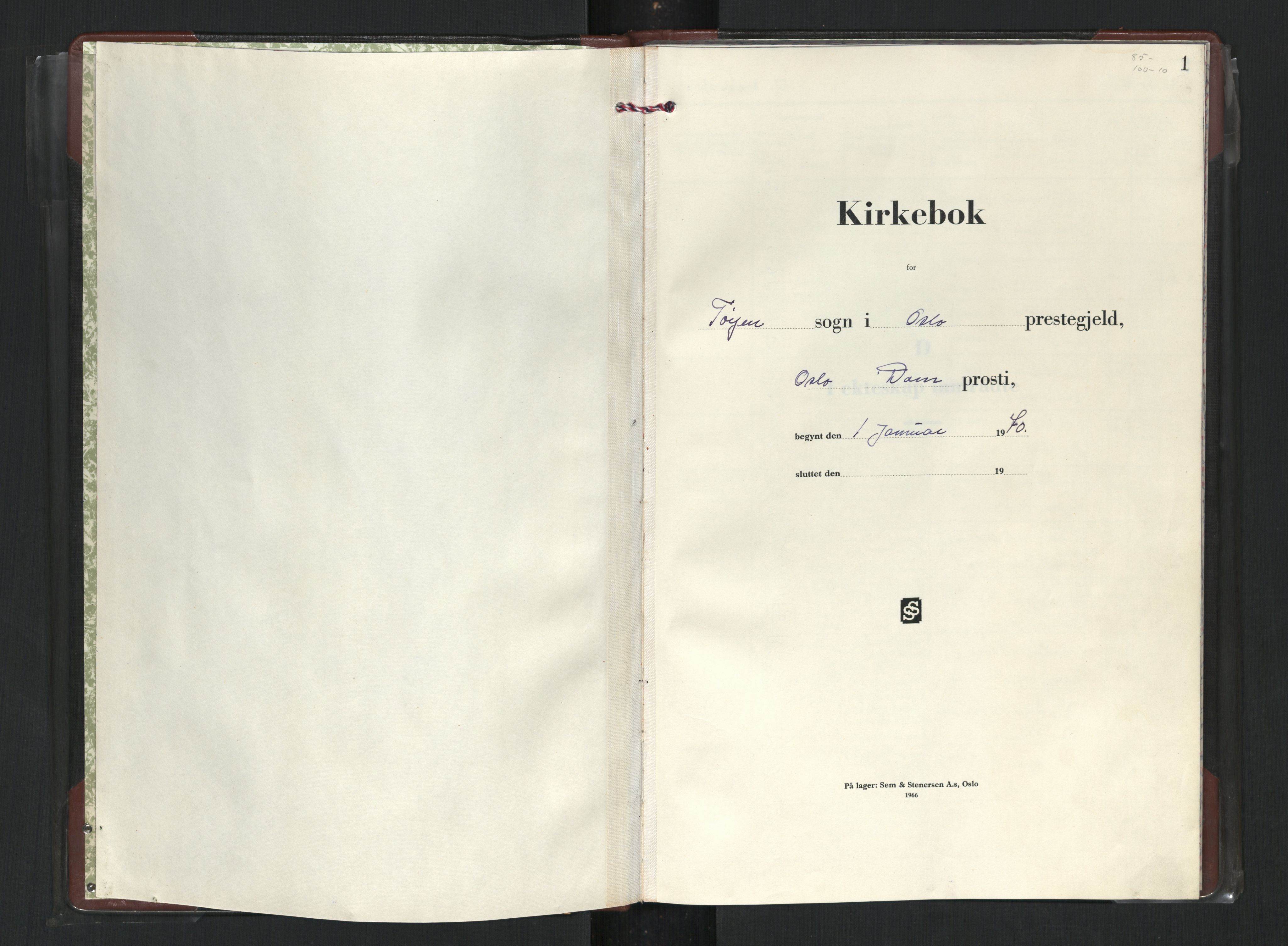 Tøyen prestekontor Kirkebøker, SAO/A-10167a/F/Fa/L0012: Ministerialbok nr. 12, 1970-1984, s. 1