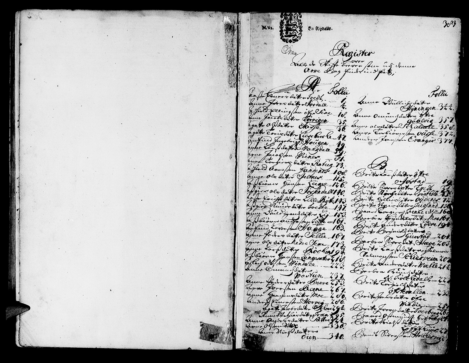 Hardanger og Voss sorenskriveri, SAB/A-2501/4/4A/4Ac/L0001: Skifterettsprotokoll for sorenskriveriet, 1695-1707, s. 383b-384a
