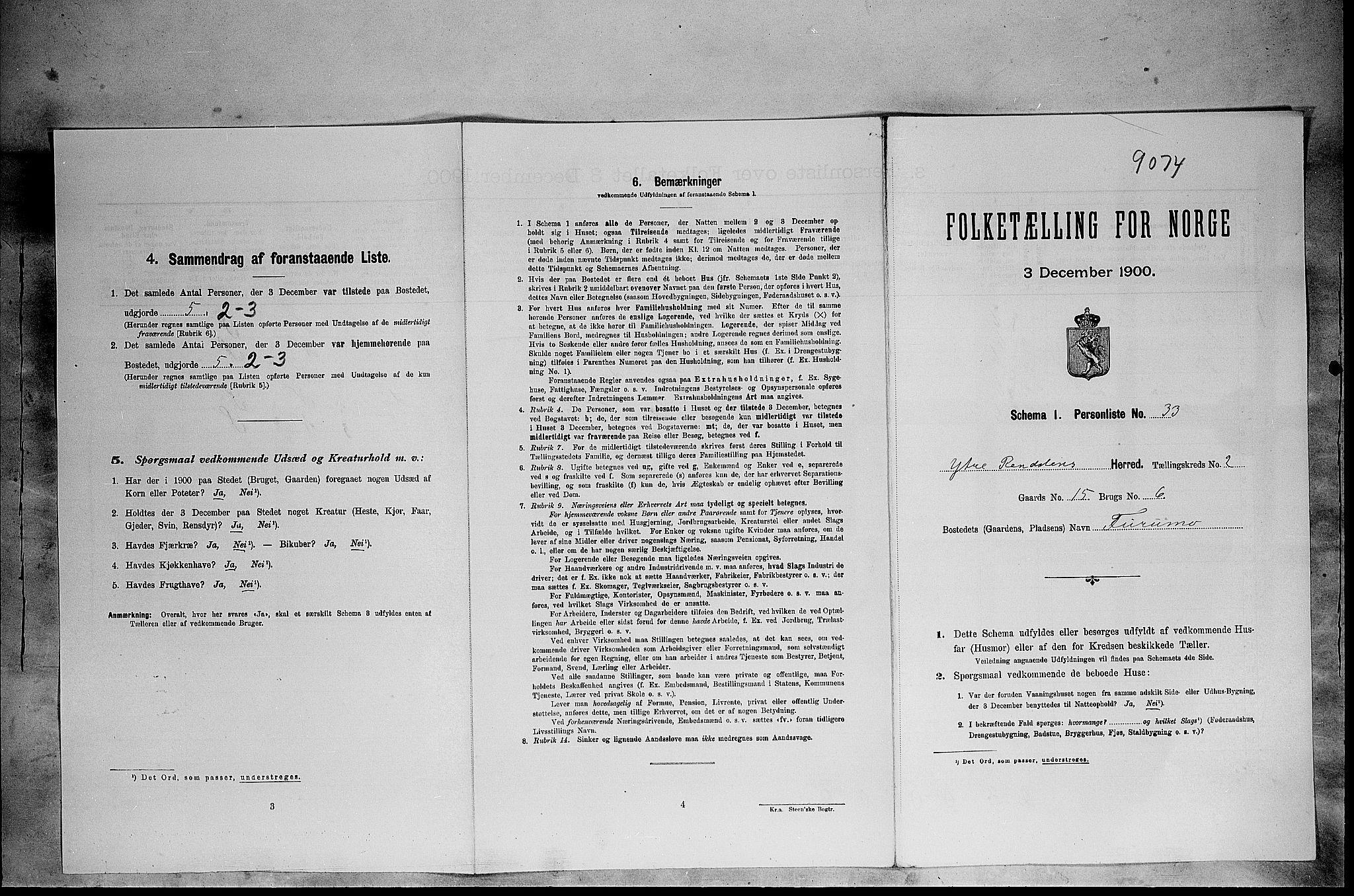 SAH, Folketelling 1900 for 0432 Ytre Rendal herred, 1900, s. 199