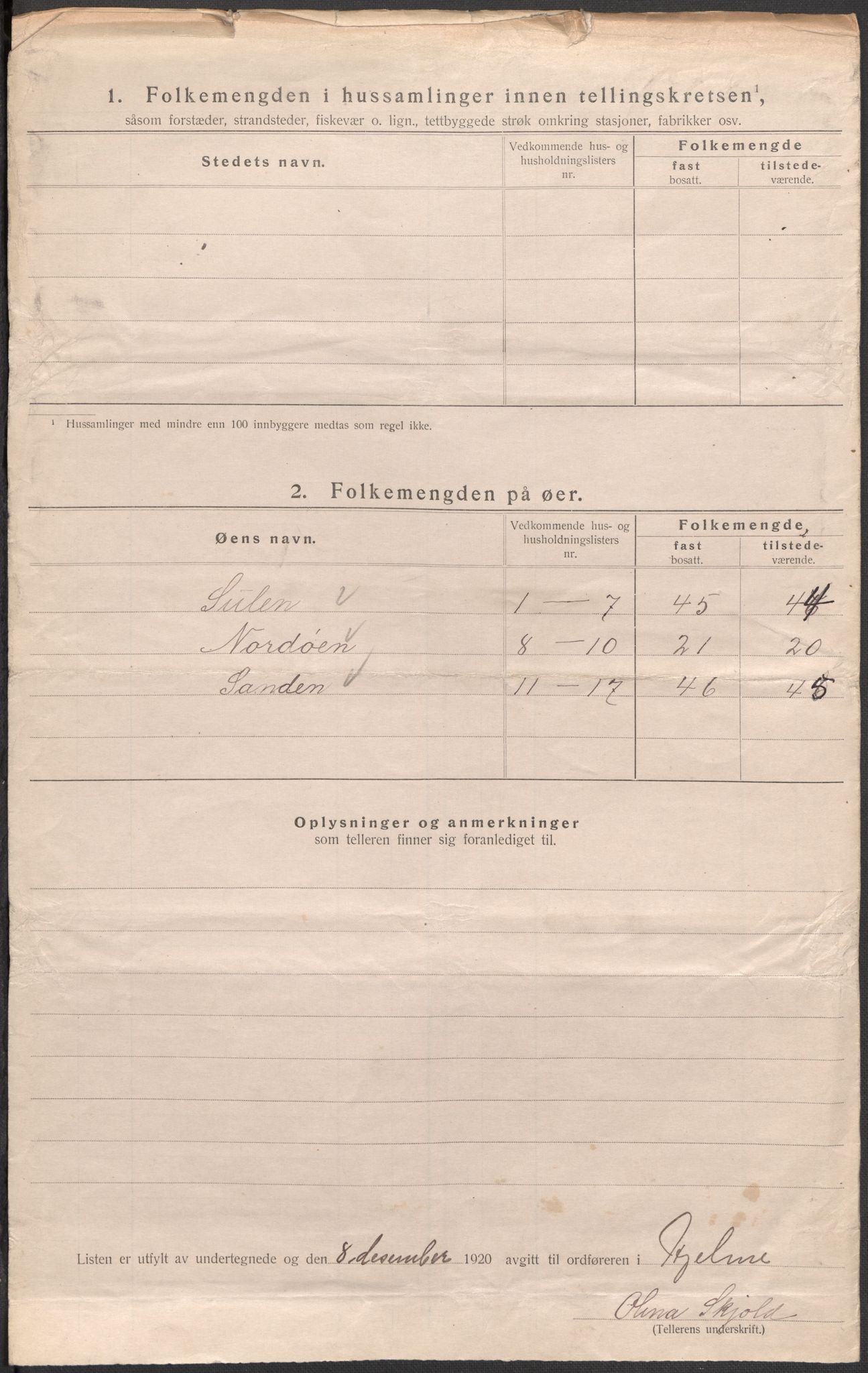 SAB, Folketelling 1920 for 1259 Hjelme herred, 1920, s. 16