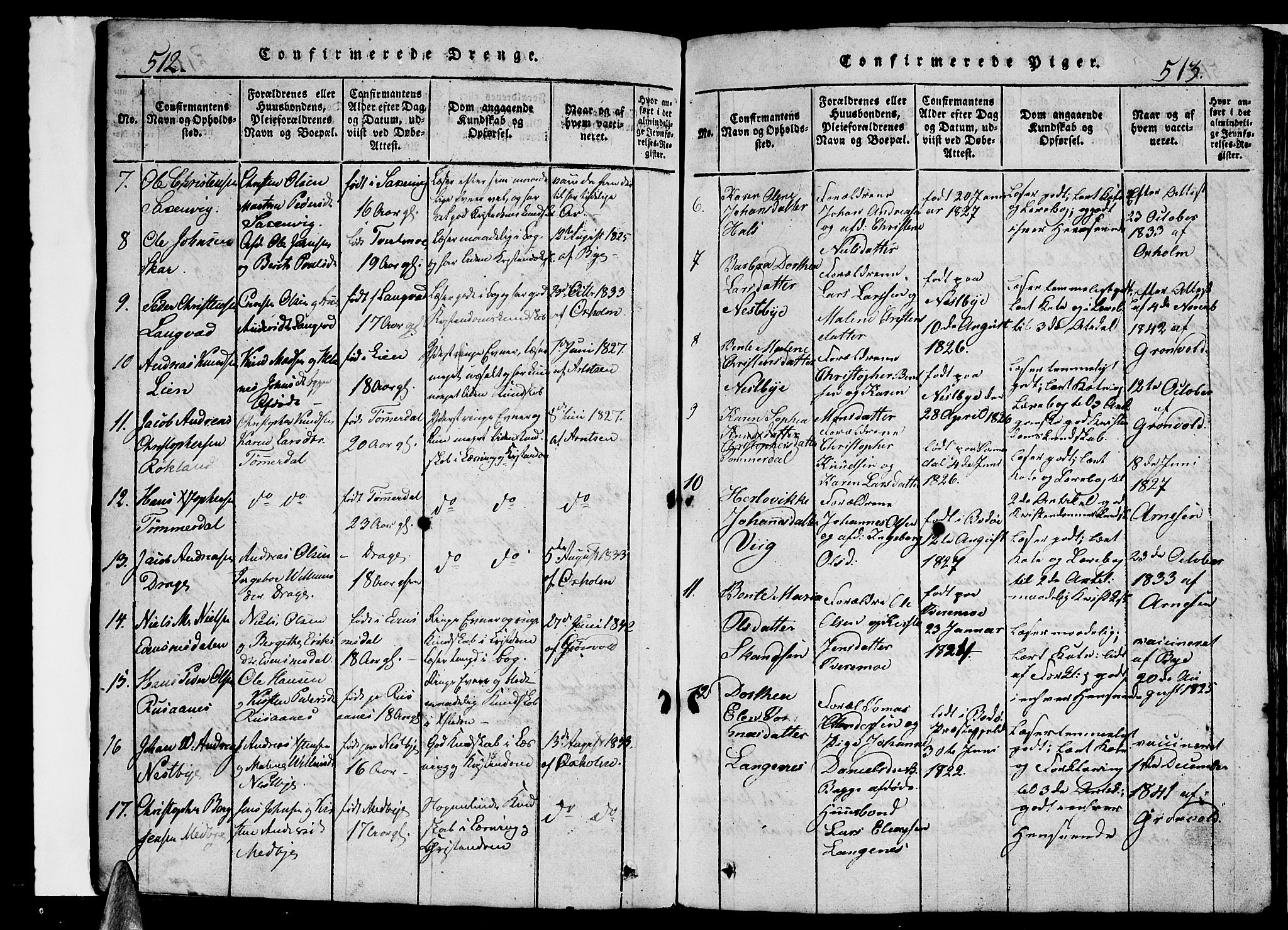 Ministerialprotokoller, klokkerbøker og fødselsregistre - Nordland, AV/SAT-A-1459/847/L0676: Klokkerbok nr. 847C04, 1821-1853, s. 512-513