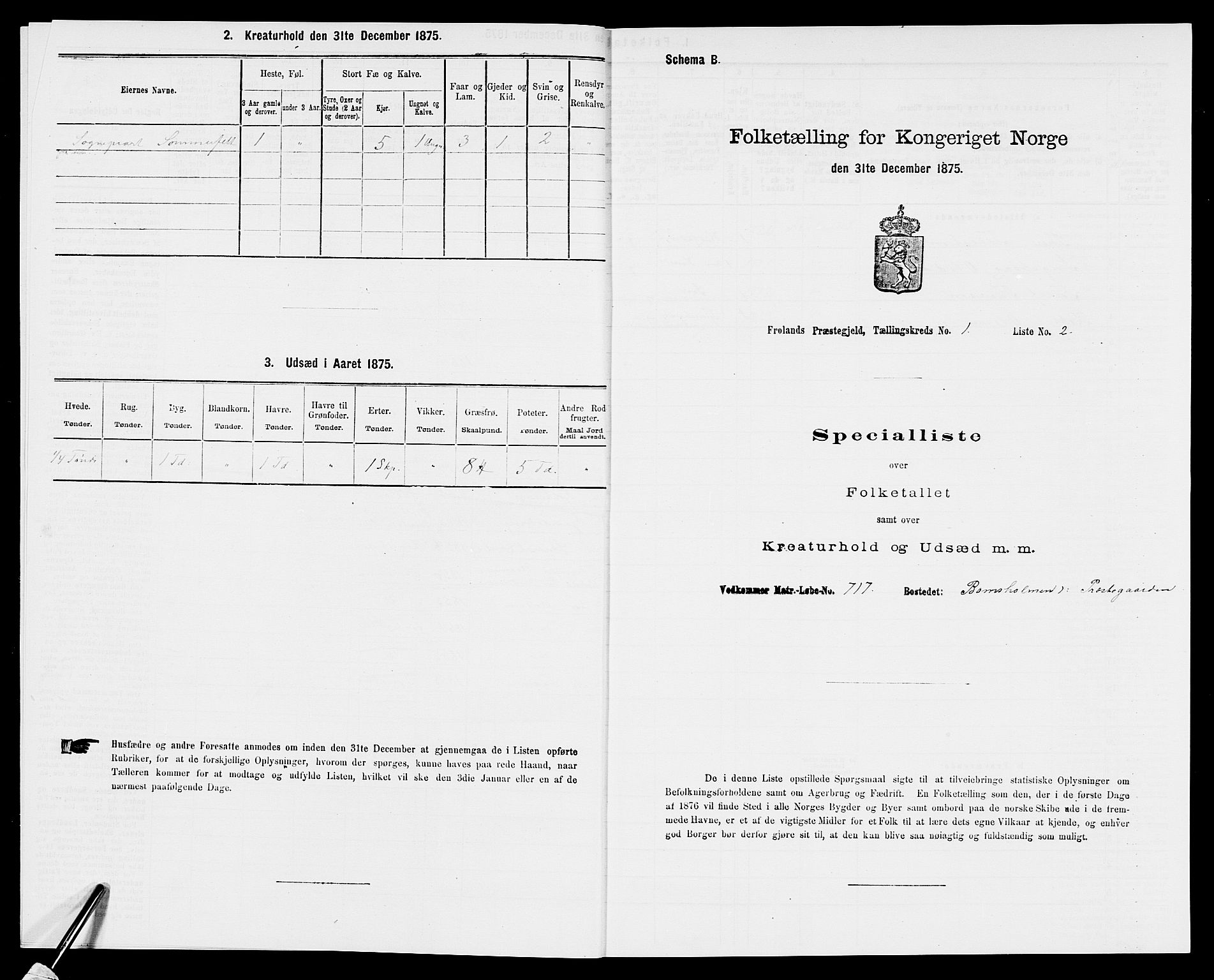 SAK, Folketelling 1875 for 0919P Froland prestegjeld, 1875, s. 40