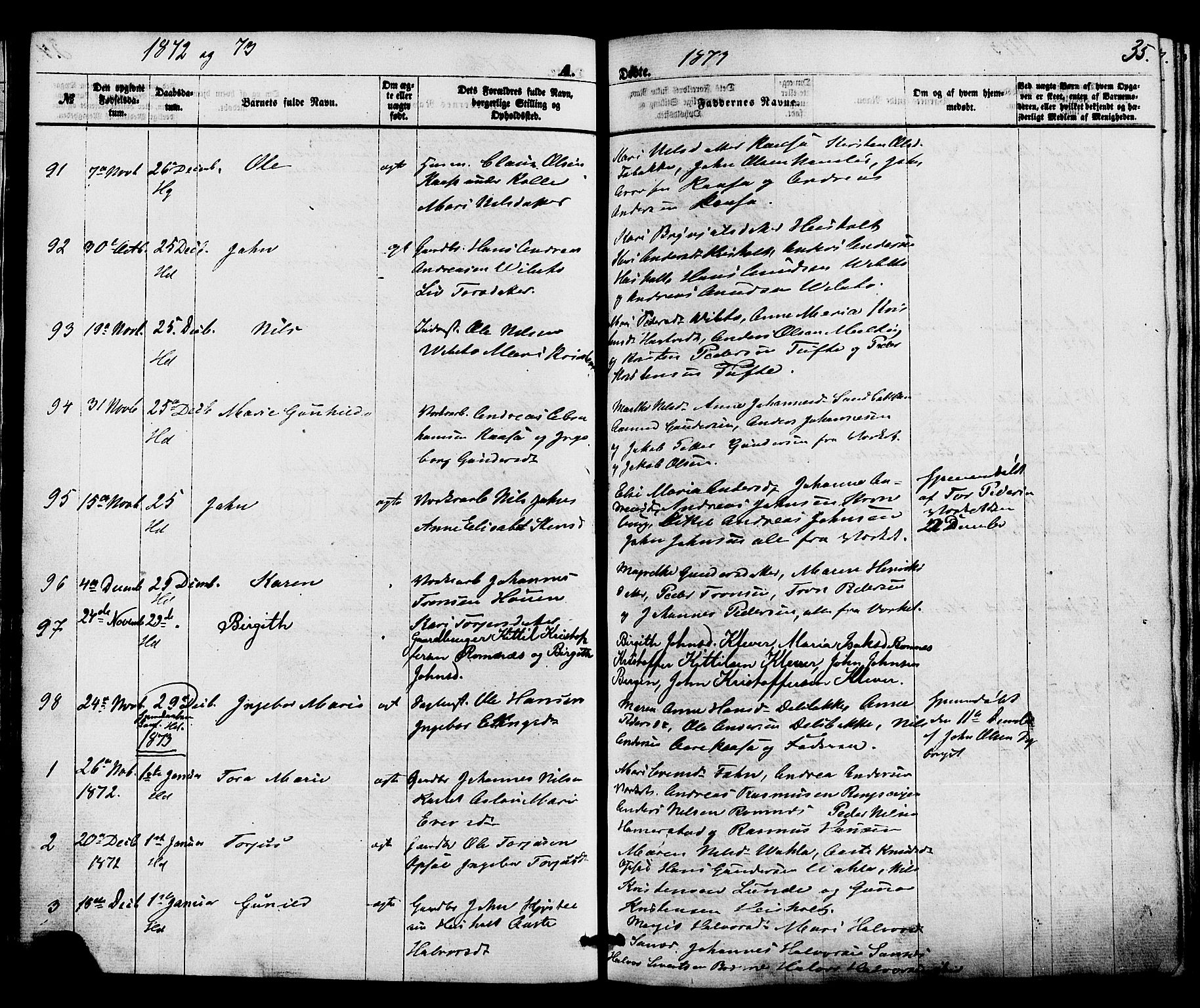 Holla kirkebøker, AV/SAKO-A-272/F/Fa/L0007: Ministerialbok nr. 7, 1869-1881, s. 35