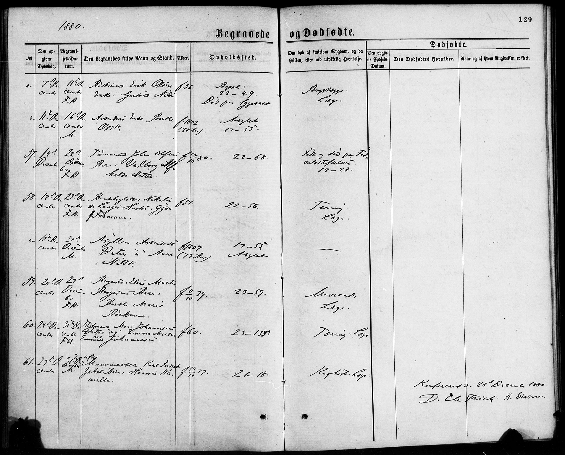 Korskirken sokneprestembete, SAB/A-76101/H/Haa/L0046: Ministerialbok nr. E 4, 1875-1883, s. 129