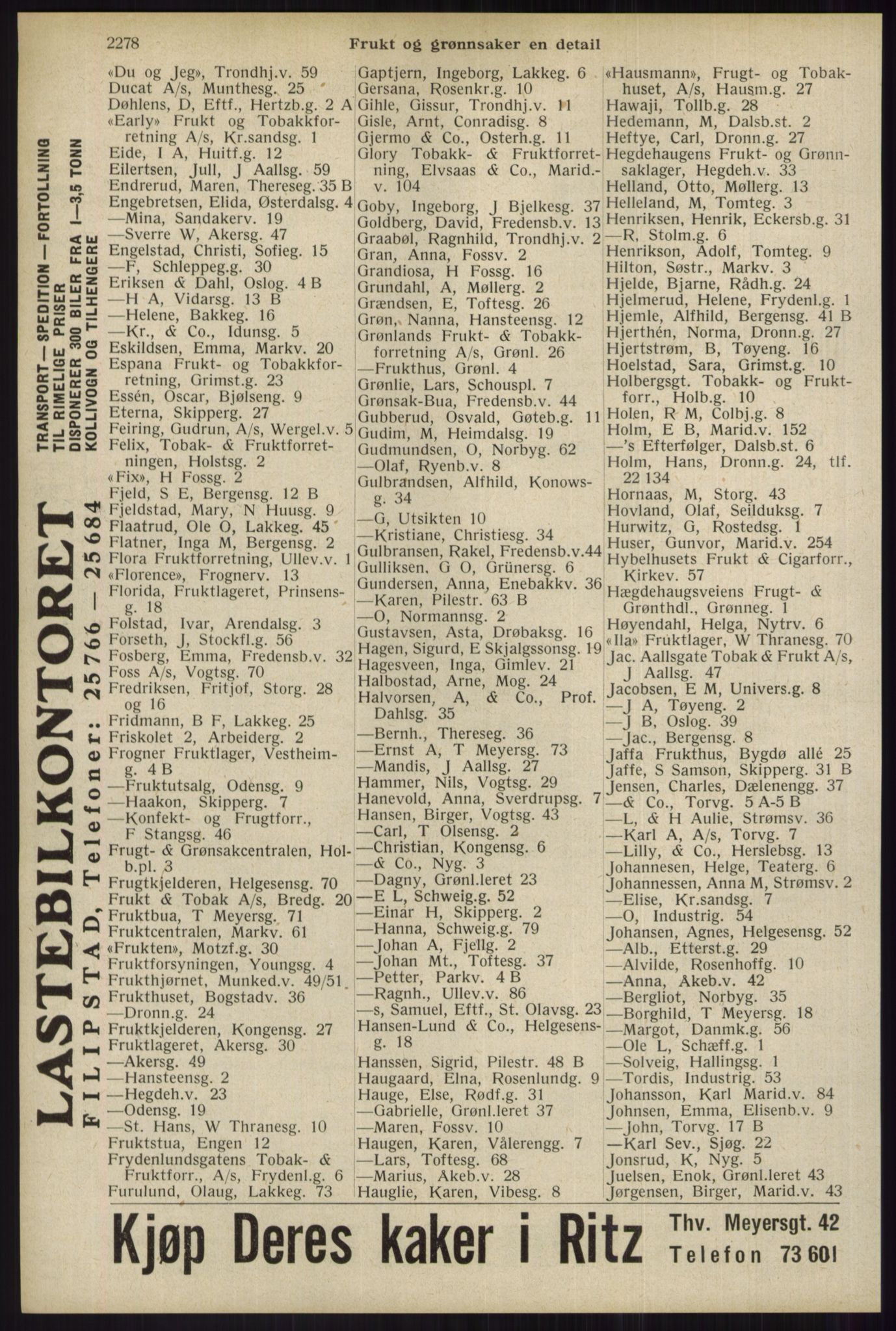 Kristiania/Oslo adressebok, PUBL/-, 1934, s. 2278