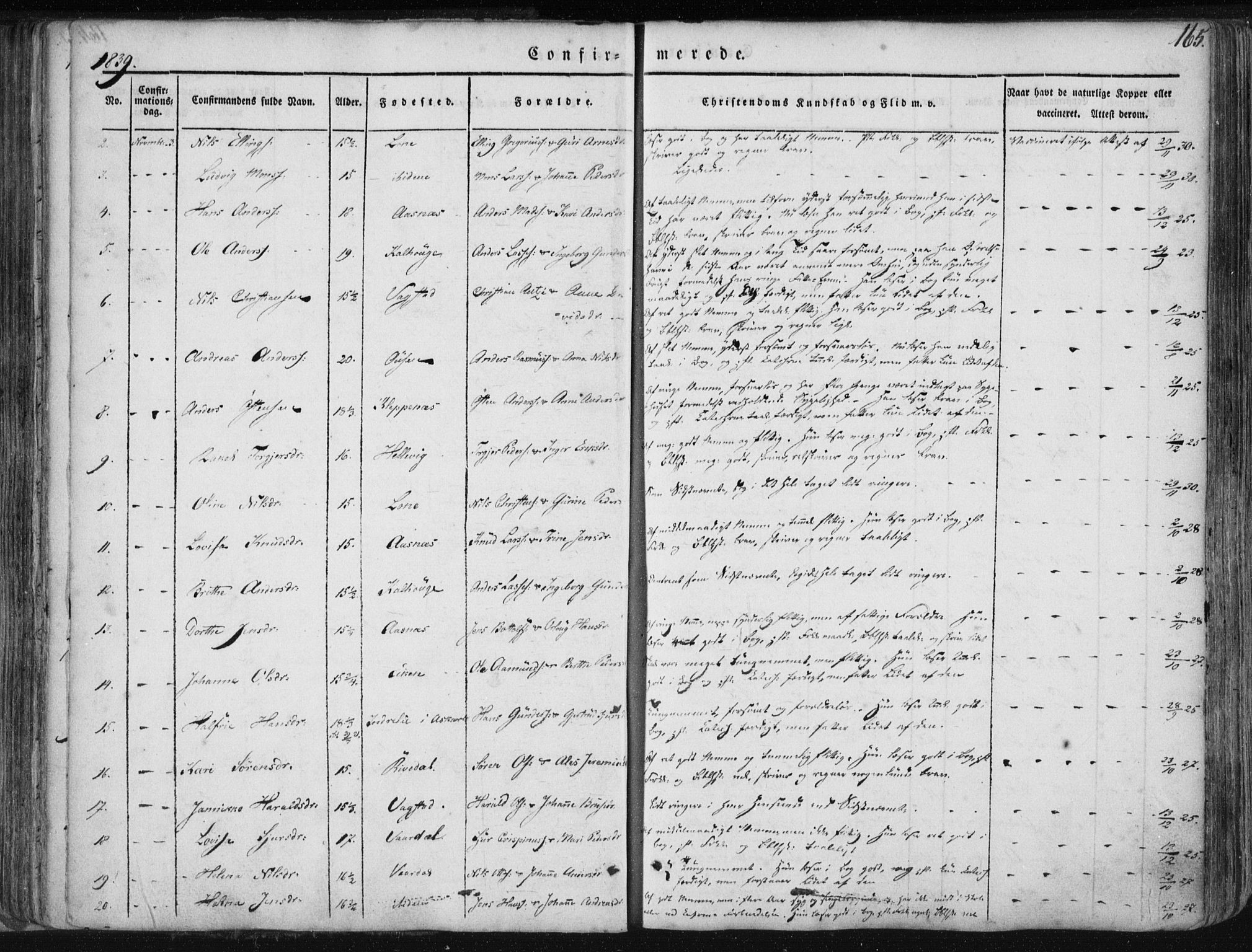 Fjaler sokneprestembete, AV/SAB-A-79801/H/Haa/Haaa/L0006: Ministerialbok nr. A 6, 1835-1884, s. 165