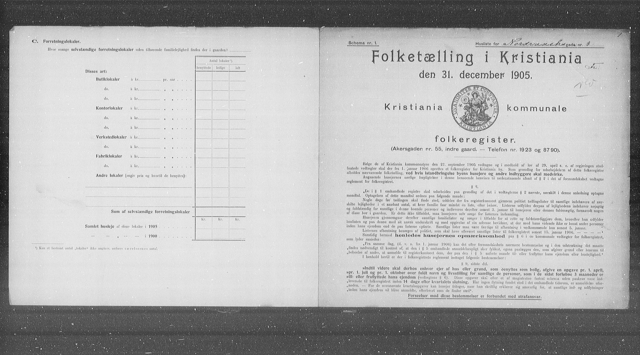 OBA, Kommunal folketelling 31.12.1905 for Kristiania kjøpstad, 1905, s. 38608