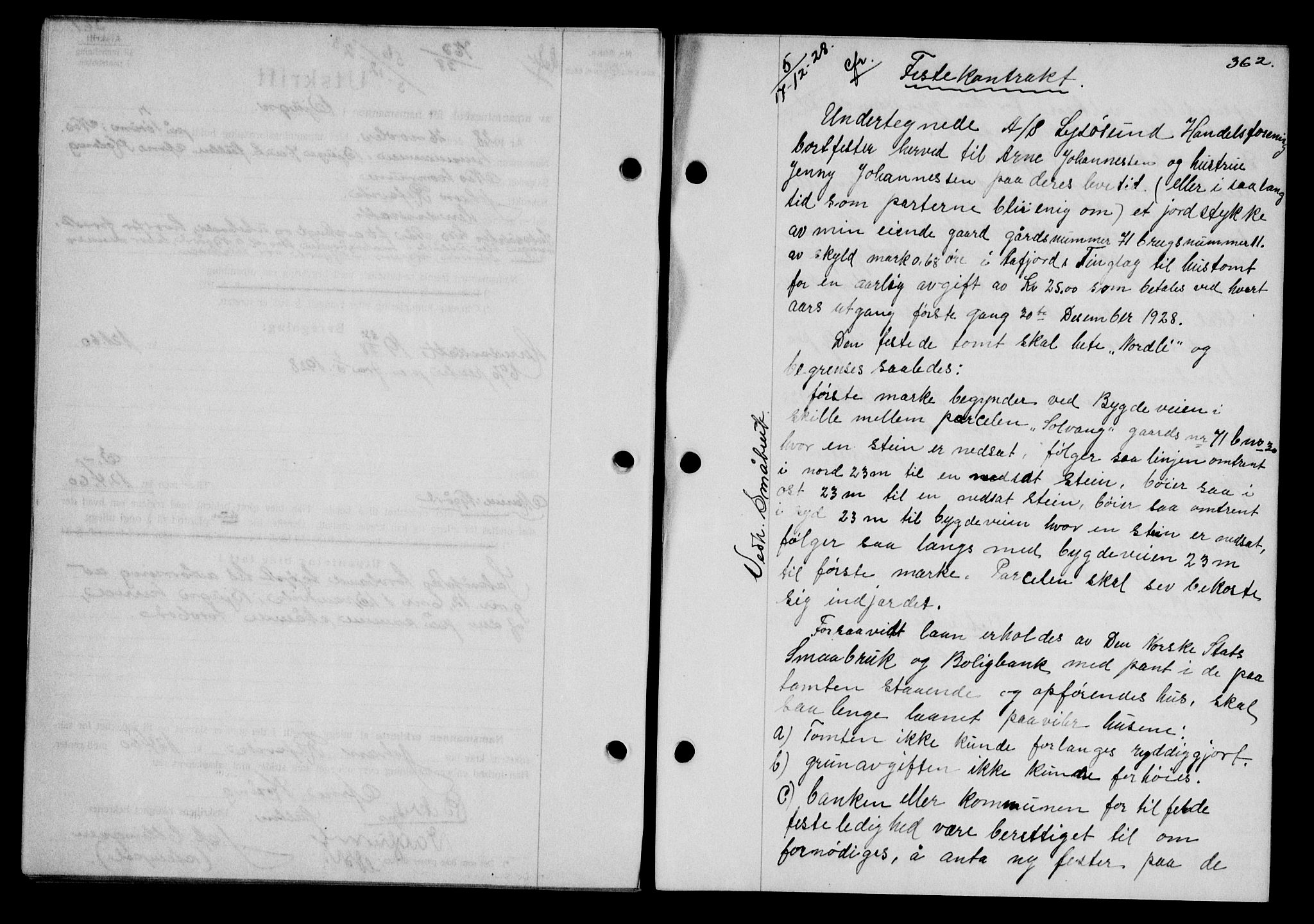 Fosen sorenskriveri, AV/SAT-A-1107/1/2/2C/L0067: Pantebok nr. 58, 1928-1929, s. 362, Tingl.dato: 17.12.1928