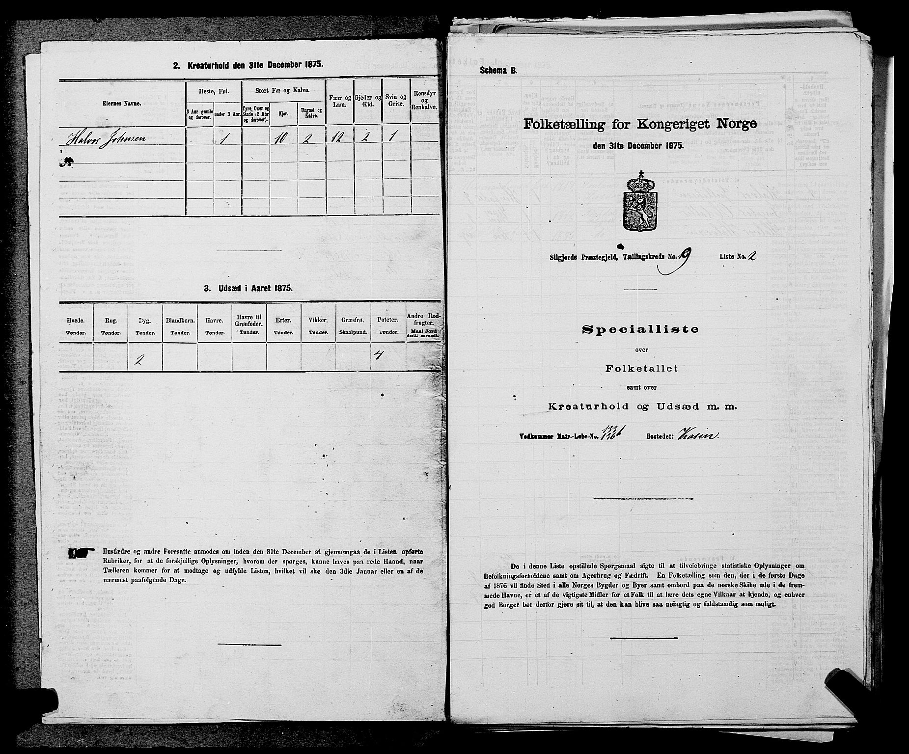 SAKO, Folketelling 1875 for 0828P Seljord prestegjeld, 1875, s. 1019