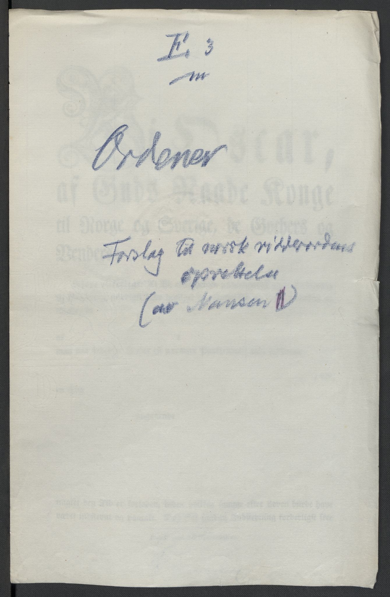 Christie, Wilhelm Frimann Koren, AV/RA-PA-0014/F/L0005: Christies dokumenter fra Stortinget, 1815-1816, s. 267