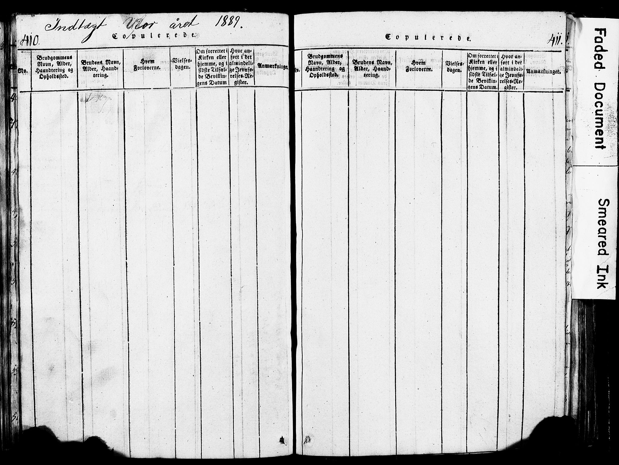 Torvastad sokneprestkontor, SAST/A -101857/H/Ha/Hab/L0002: Klokkerbok nr. B 2, 1817-1834, s. 410-411