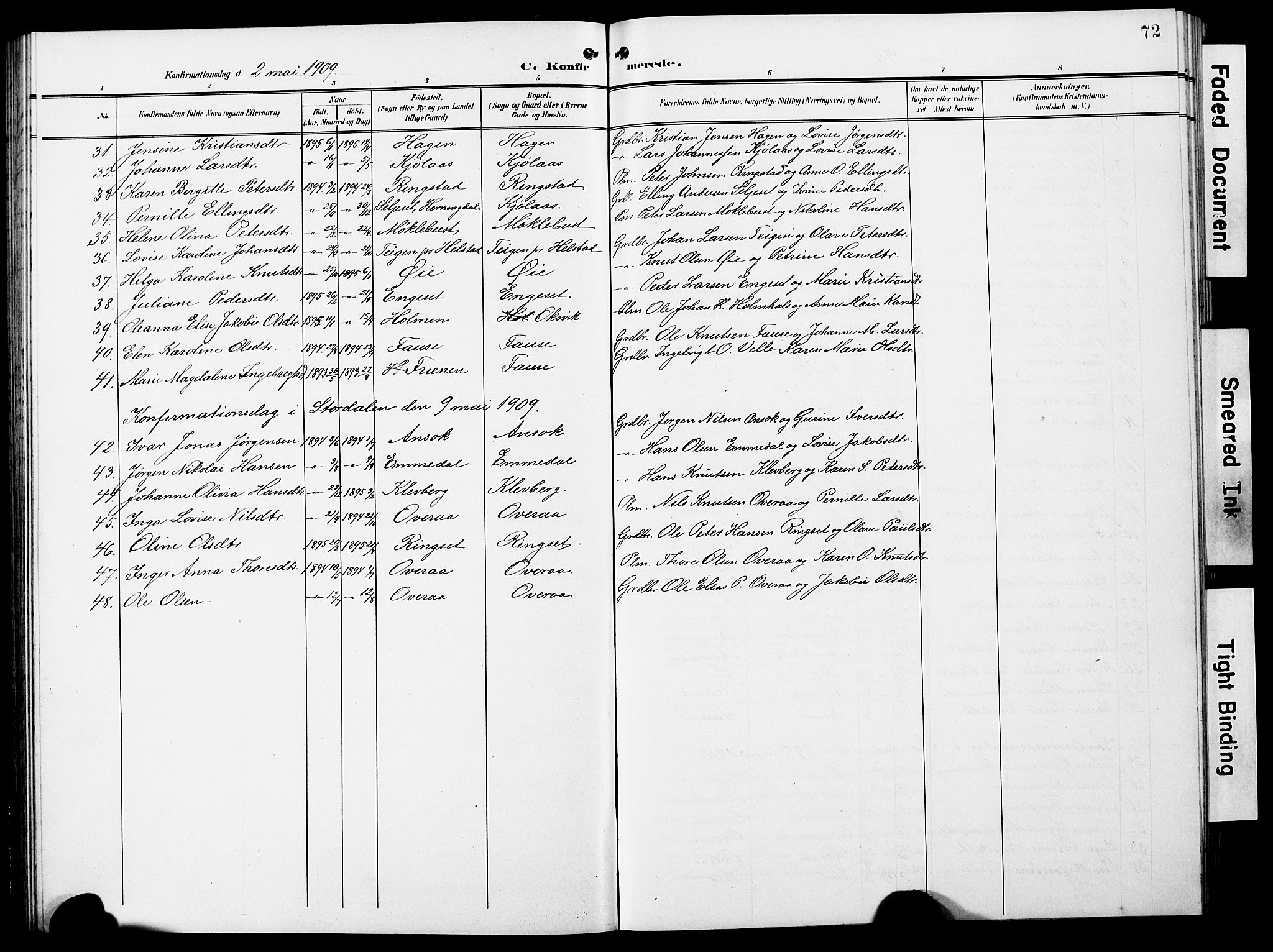 Ministerialprotokoller, klokkerbøker og fødselsregistre - Møre og Romsdal, AV/SAT-A-1454/520/L0293: Klokkerbok nr. 520C05, 1902-1923, s. 72