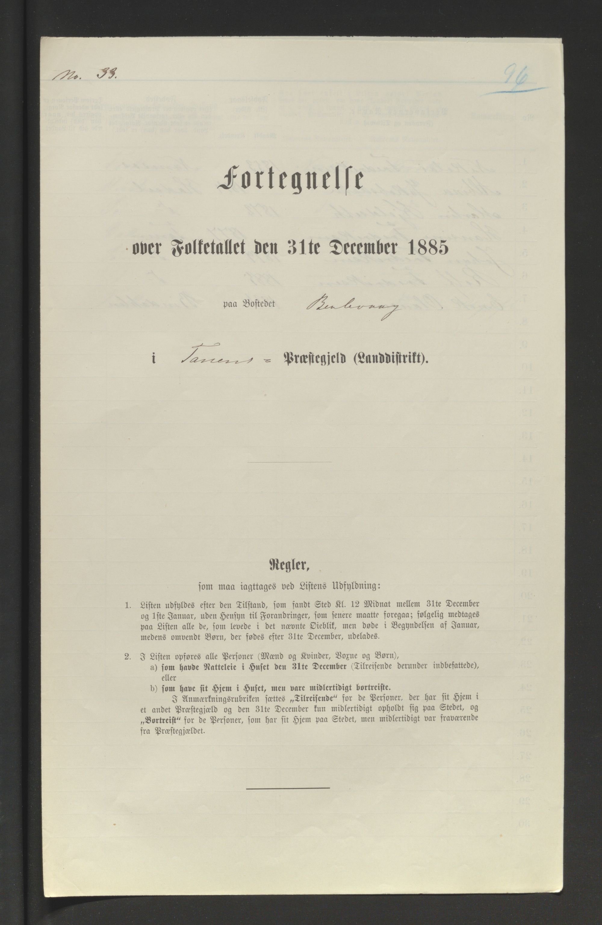 SATØ, Folketelling 1885 for 2025 Tana herred, 1885, s. 96a