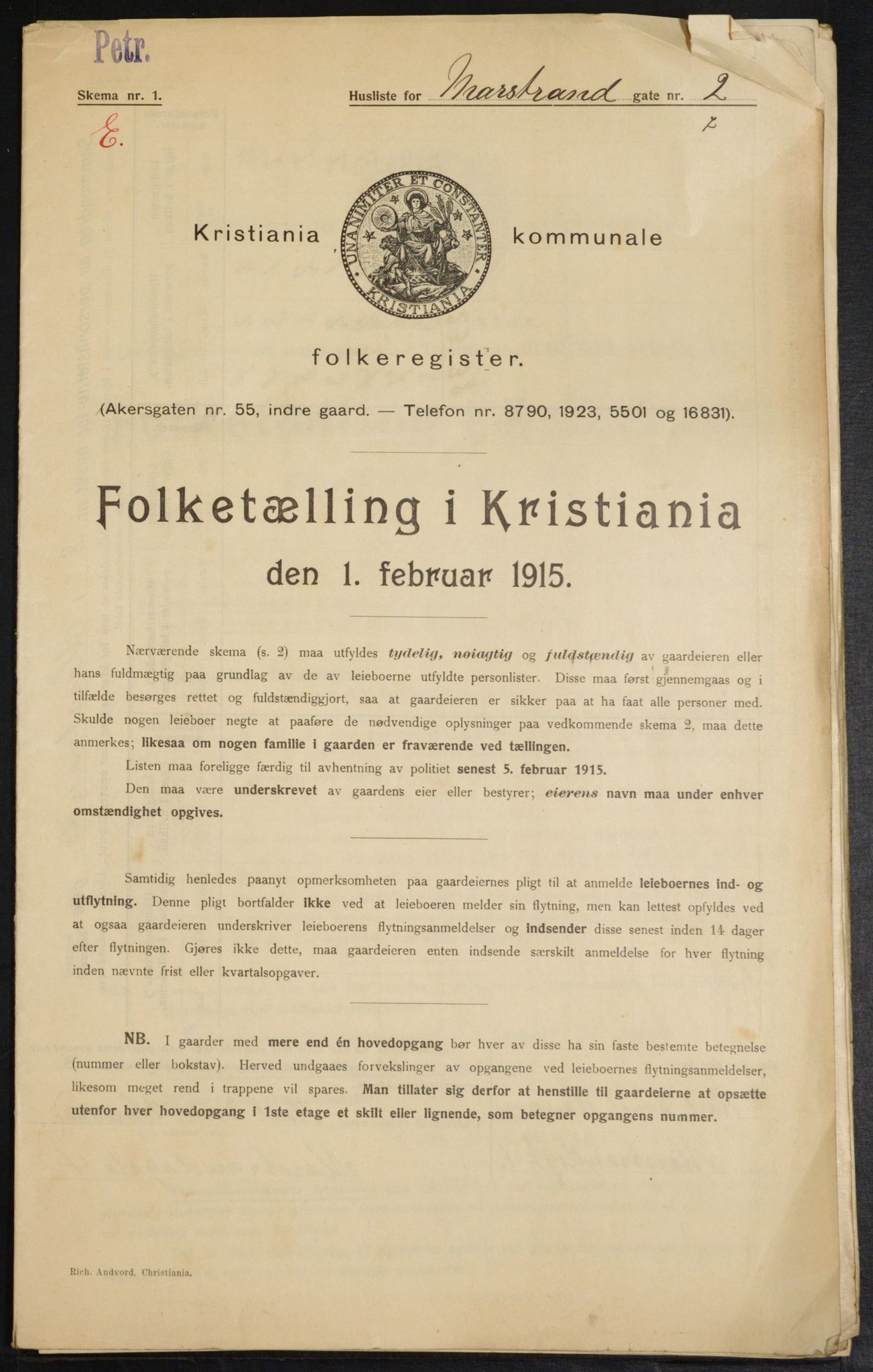 OBA, Kommunal folketelling 1.2.1915 for Kristiania, 1915, s. 64089