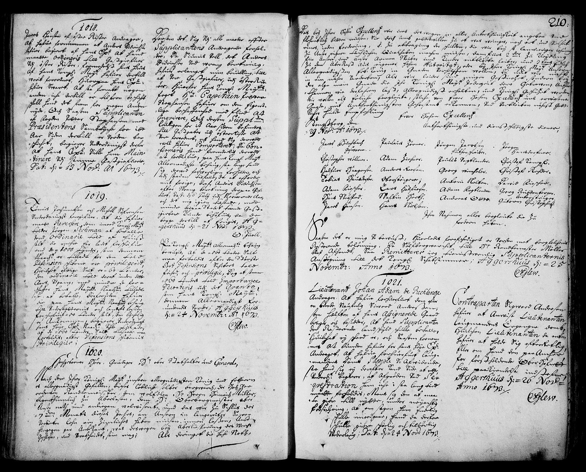 Stattholderembetet 1572-1771, AV/RA-EA-2870/Ad/L0003: Supplikasjons- og resolusjonsprotokoll, 1671-1682, s. 209b-210a