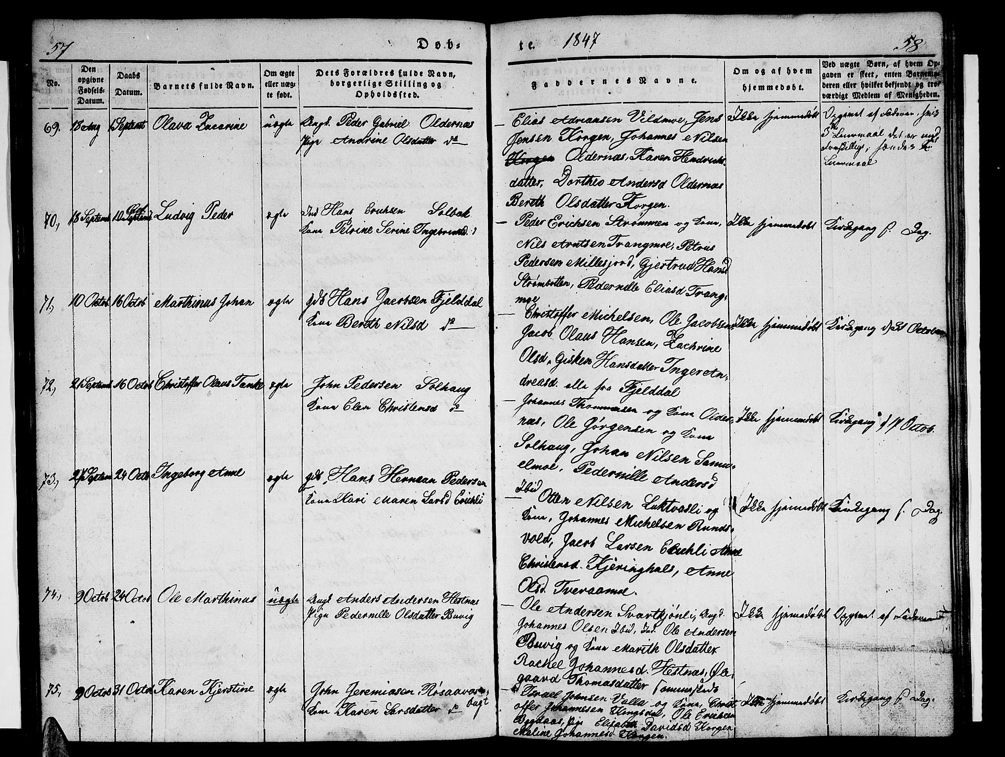 Ministerialprotokoller, klokkerbøker og fødselsregistre - Nordland, AV/SAT-A-1459/825/L0364: Klokkerbok nr. 825C01, 1841-1863, s. 57-58