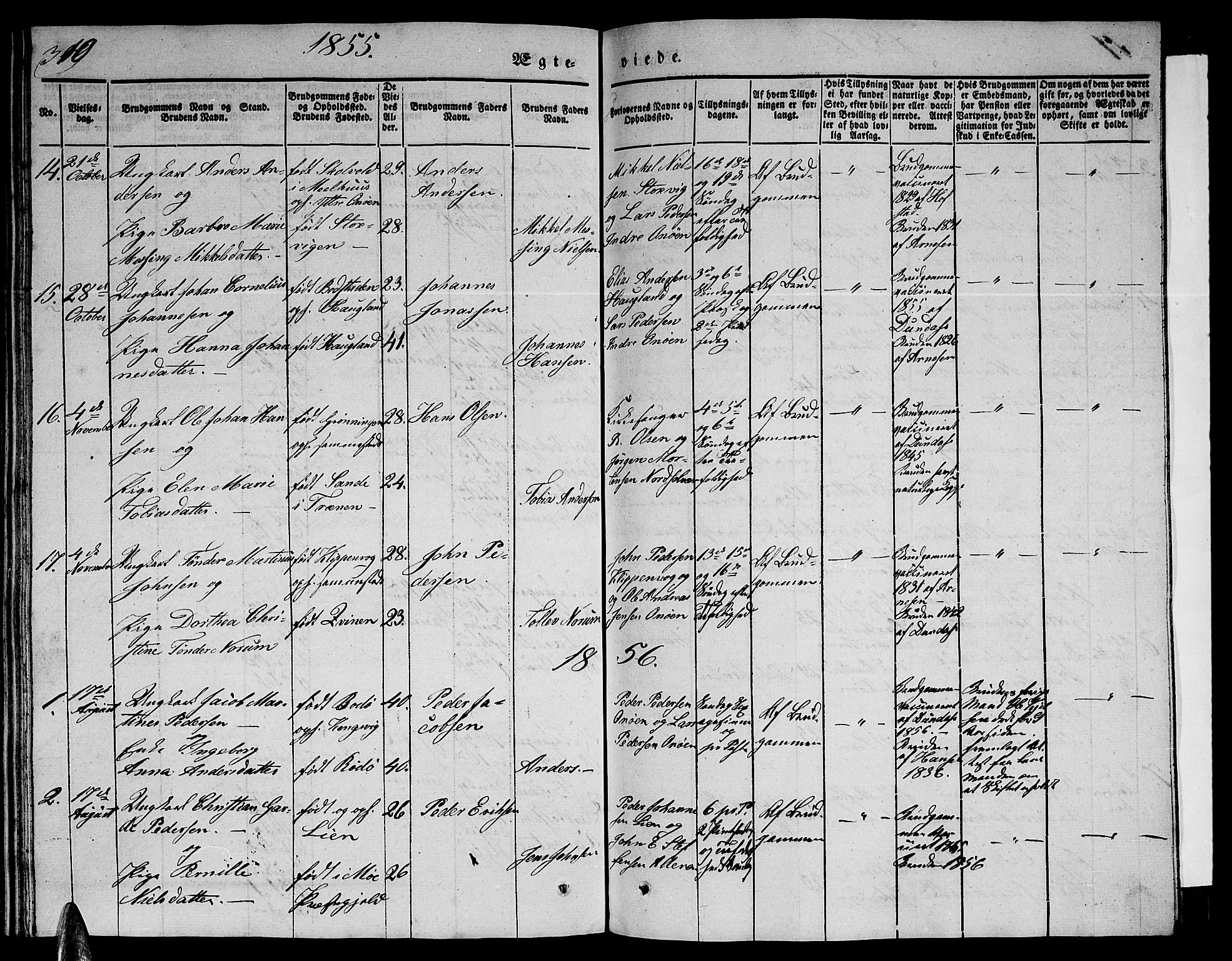 Ministerialprotokoller, klokkerbøker og fødselsregistre - Nordland, SAT/A-1459/839/L0572: Klokkerbok nr. 839C02, 1841-1873, s. 310