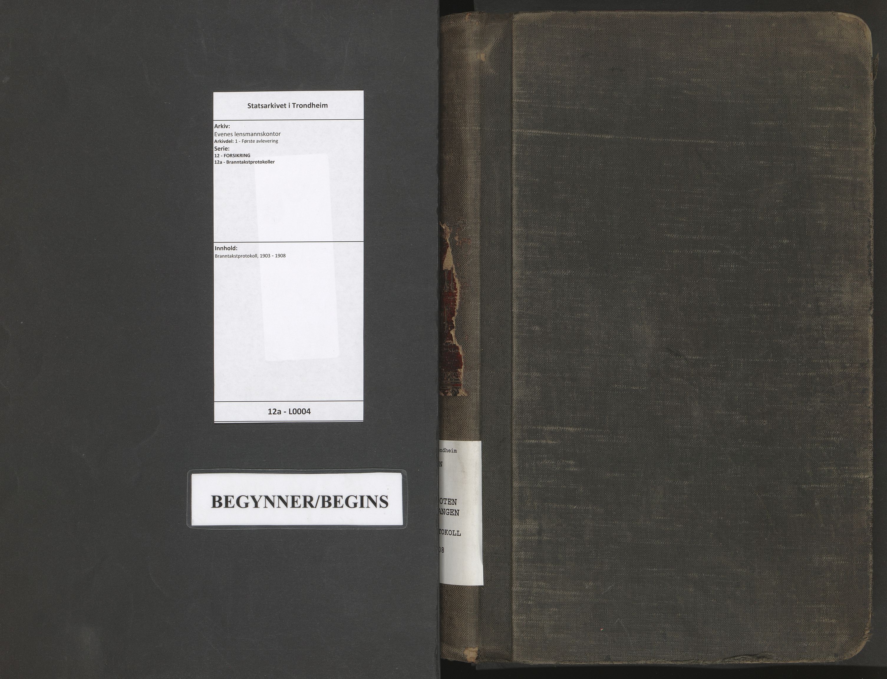 Evenes lensmannskontor, AV/SAT-A-5684/1/12/12a/L0004: Branntakstprotokoll, 1903-1908