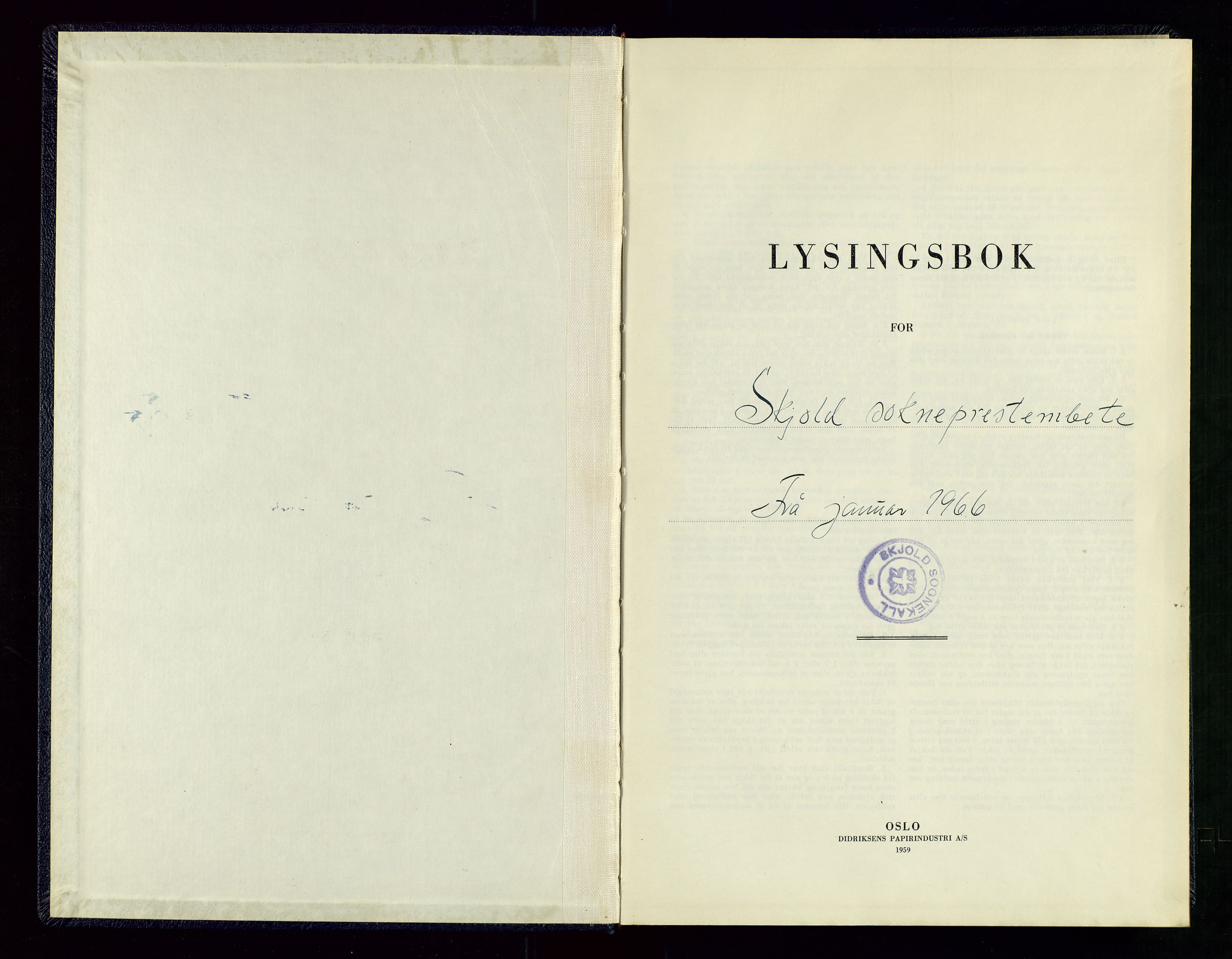 Skjold sokneprestkontor, AV/SAST-A-101847/I/Ie/L0002: Lysningsprotokoll nr. 2, 1966-1969