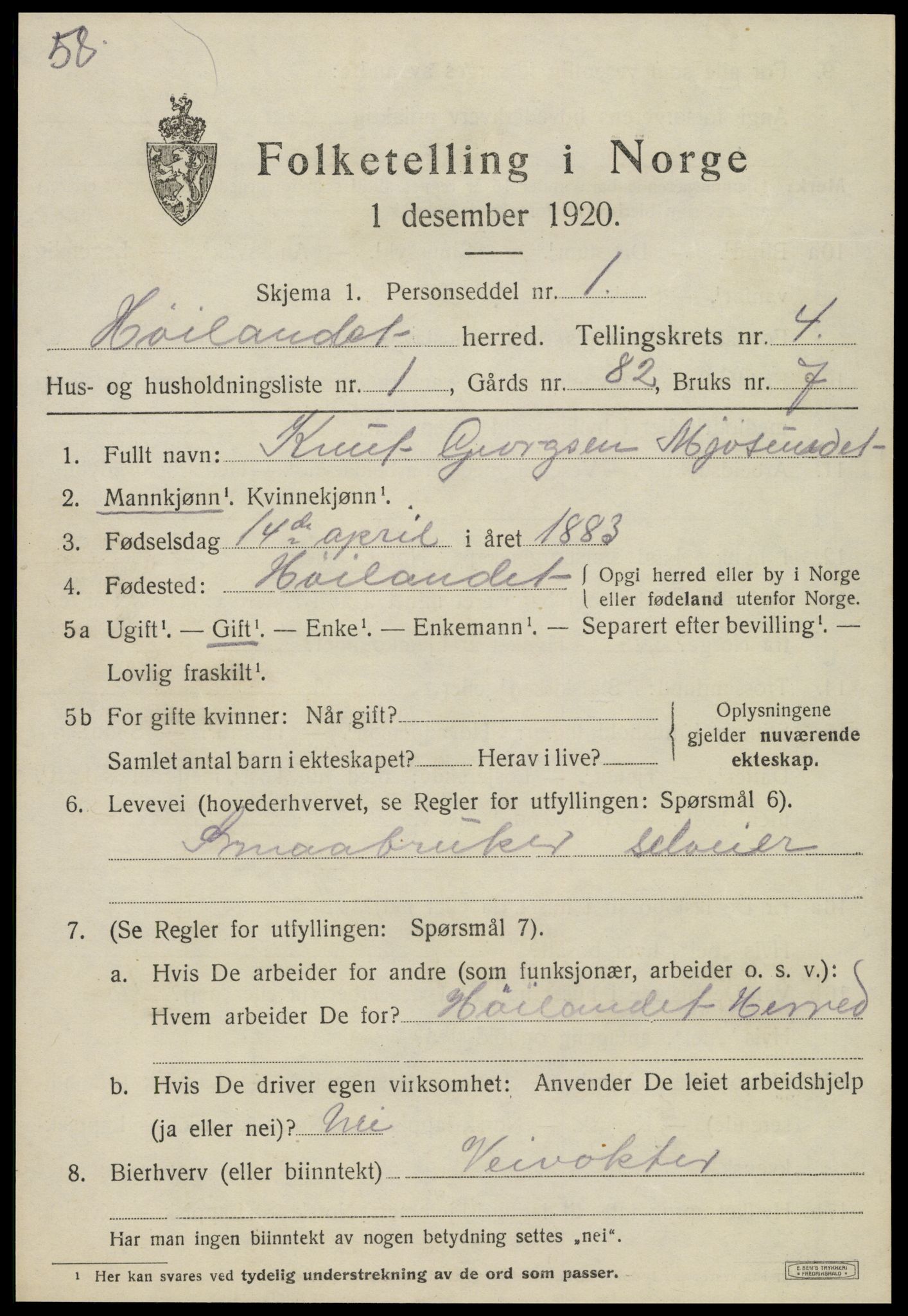 SAT, Folketelling 1920 for 1743 Høylandet herred, 1920, s. 2212