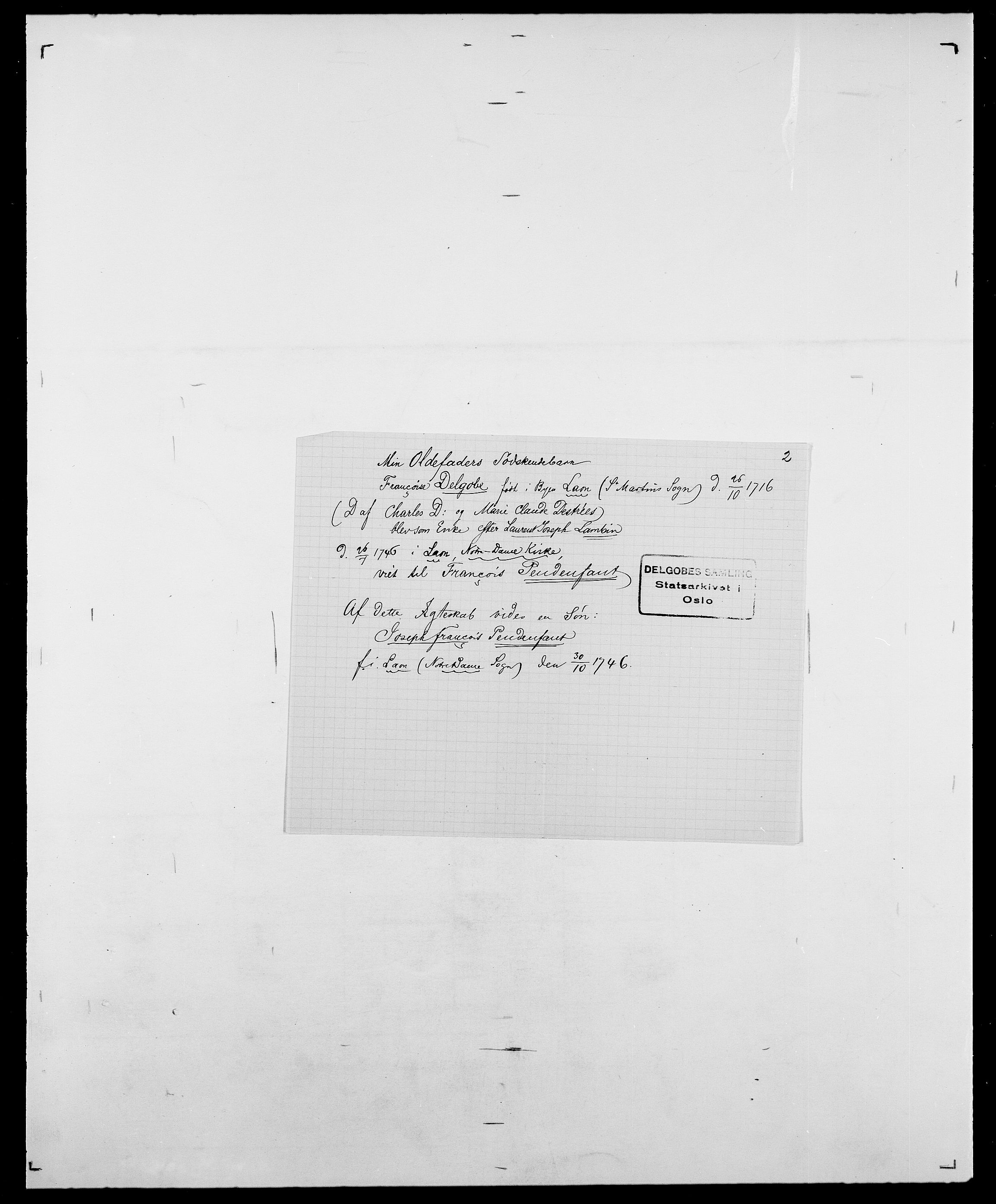 Delgobe, Charles Antoine - samling, AV/SAO-PAO-0038/D/Da/L0009: Dahl - v. Düren, s. 476
