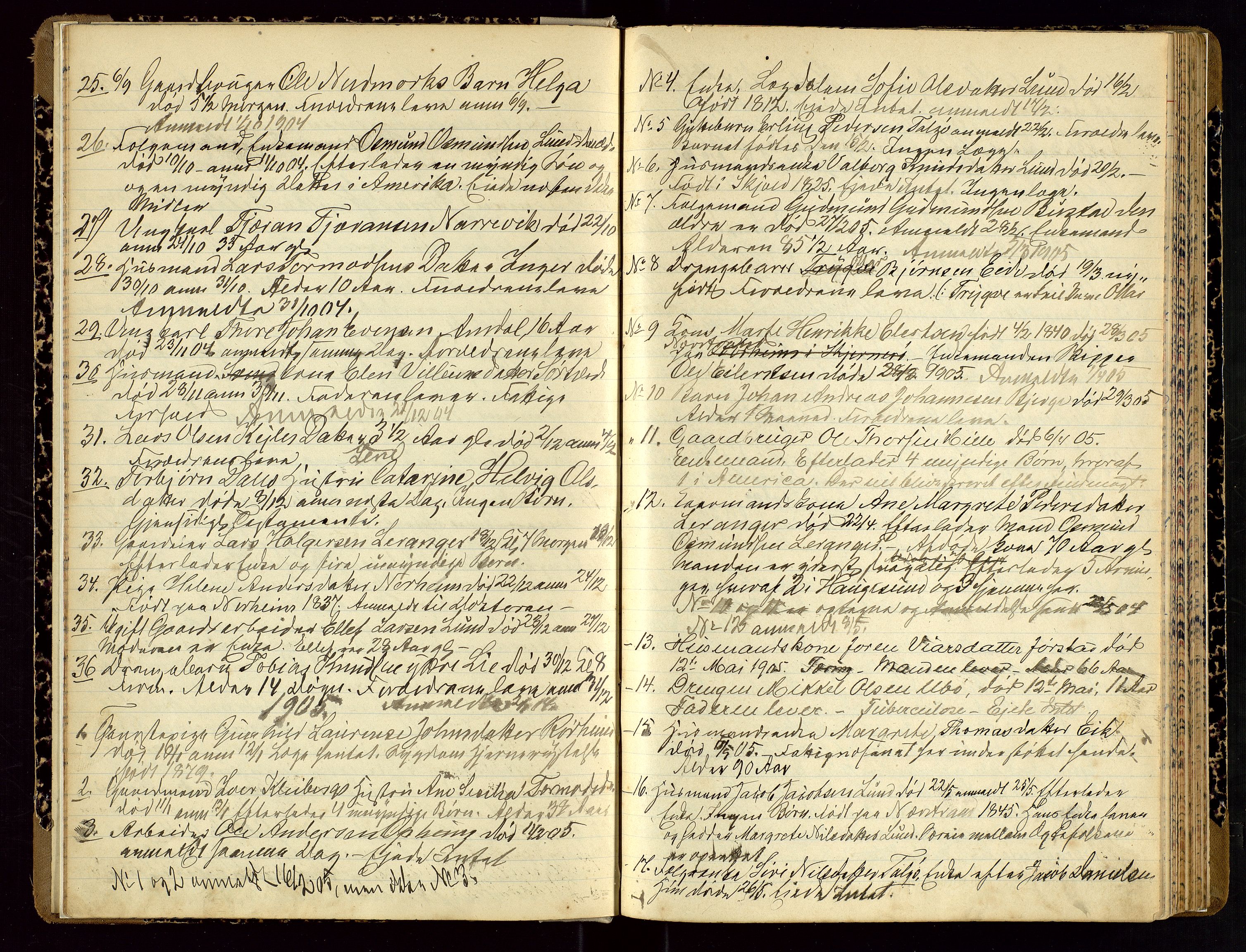 Nedstrand lensmannskontor, AV/SAST-A-100236/Gga/L0002: "Anmeldte Dødsfald Begyndt 1 Januar 1899", 1899-1911
