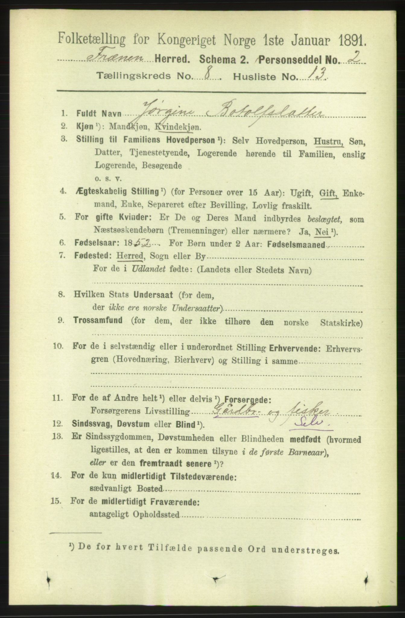 RA, Folketelling 1891 for 1548 Fræna herred, 1891, s. 2704