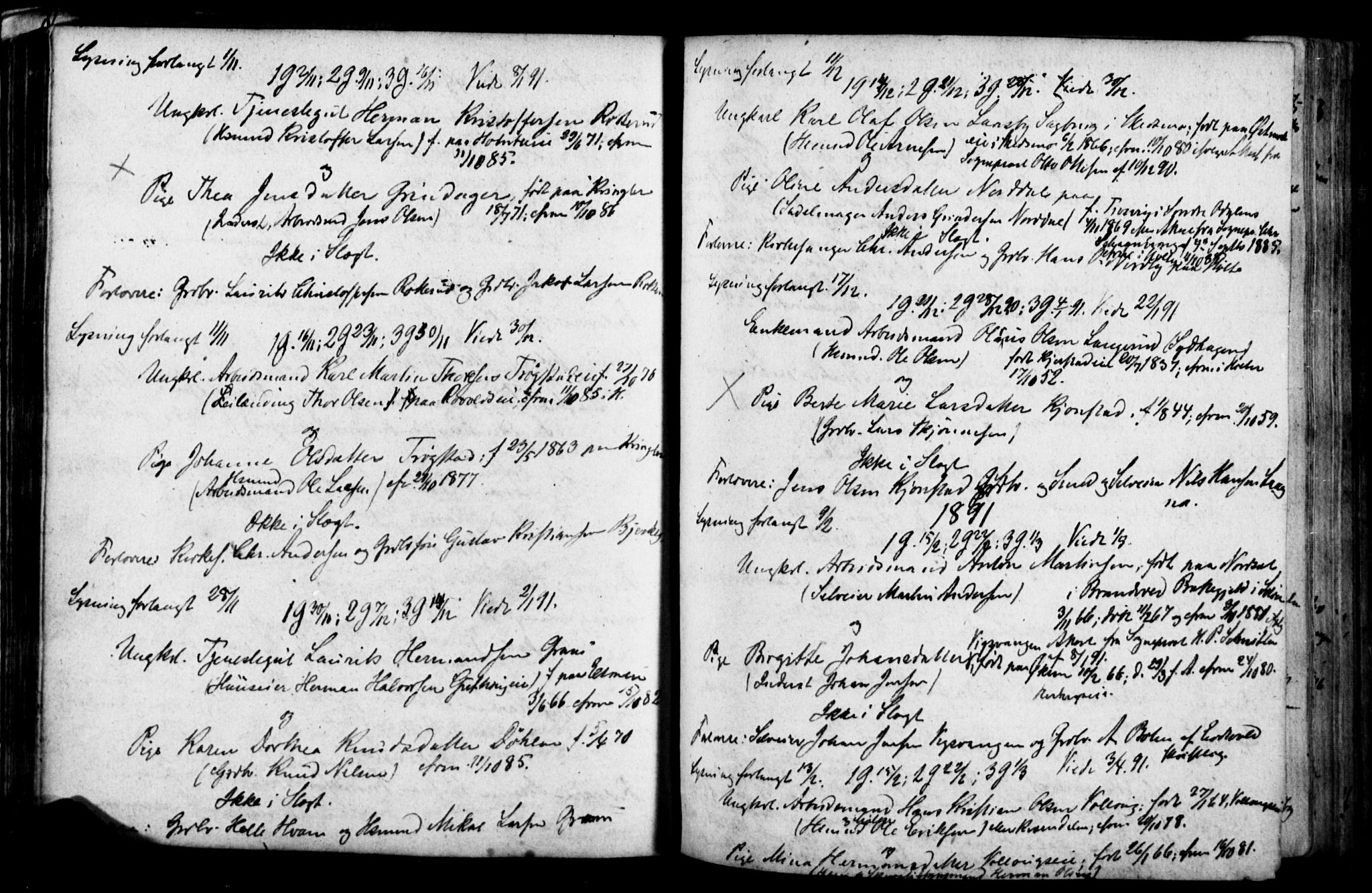 Nannestad prestekontor Kirkebøker, AV/SAO-A-10414a/H/Ha/L0001: Lysningsprotokoll nr. I 1, 1878-1898