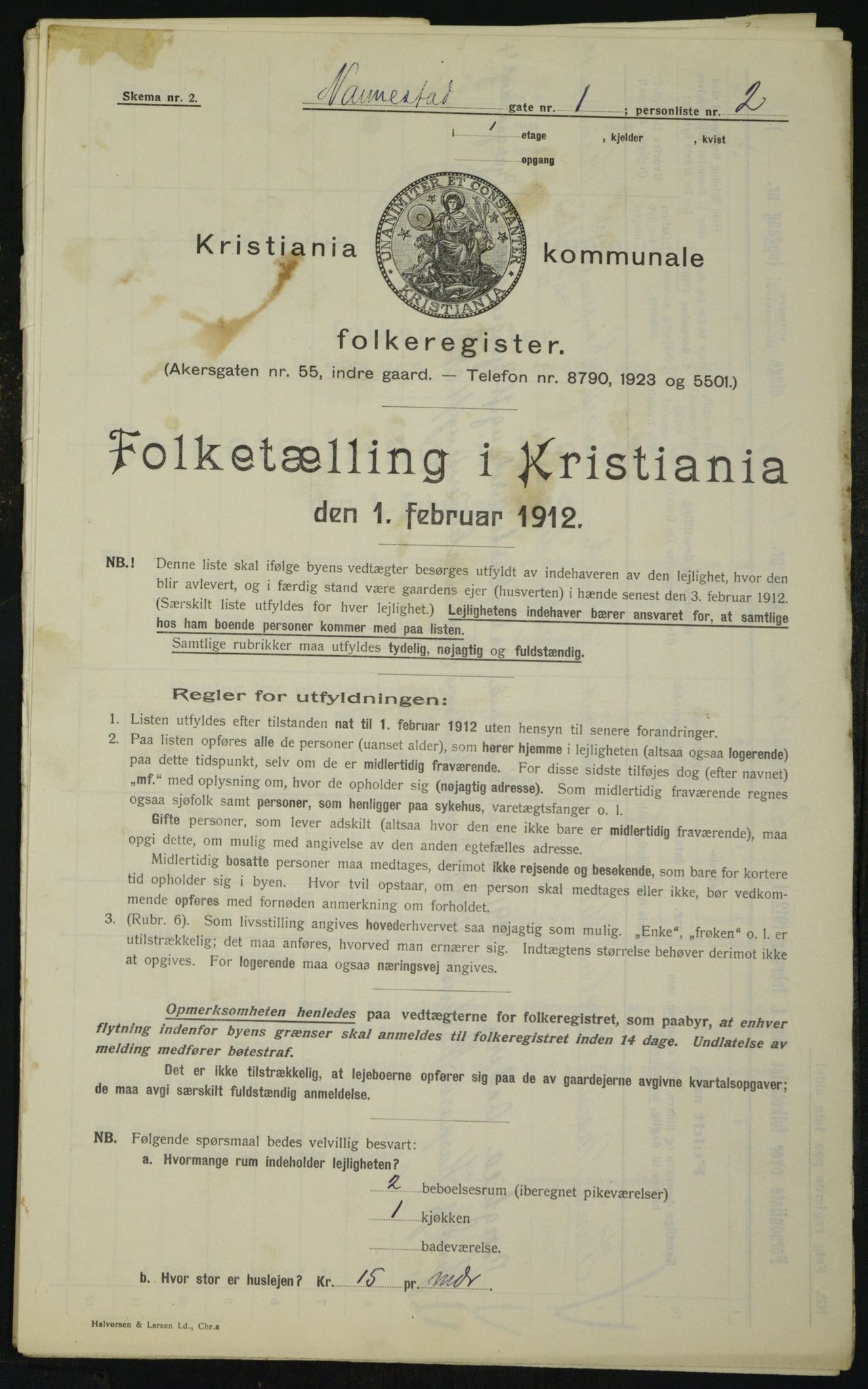 OBA, Kommunal folketelling 1.2.1912 for Kristiania, 1912, s. 69595