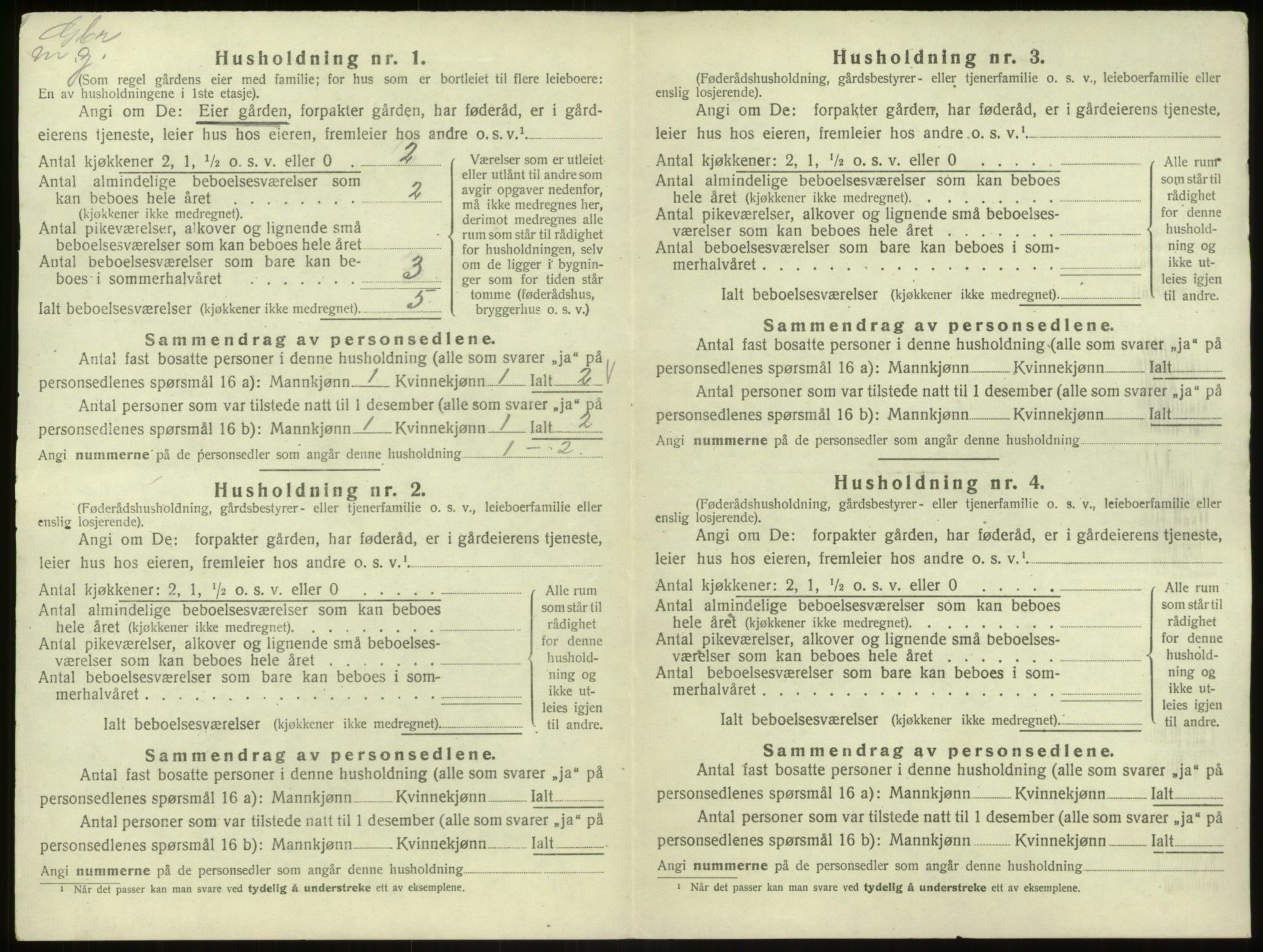 SAB, Folketelling 1920 for 1253 Hosanger herred, 1920, s. 99