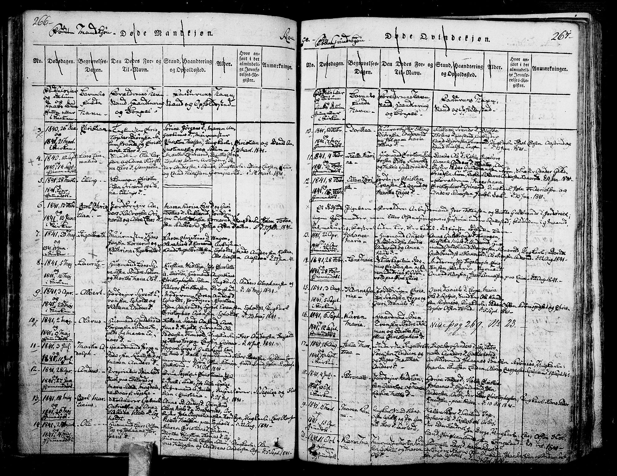Skoger kirkebøker, SAKO/A-59/F/Fa/L0002: Ministerialbok nr. I 2 /1, 1814-1842, s. 266-267