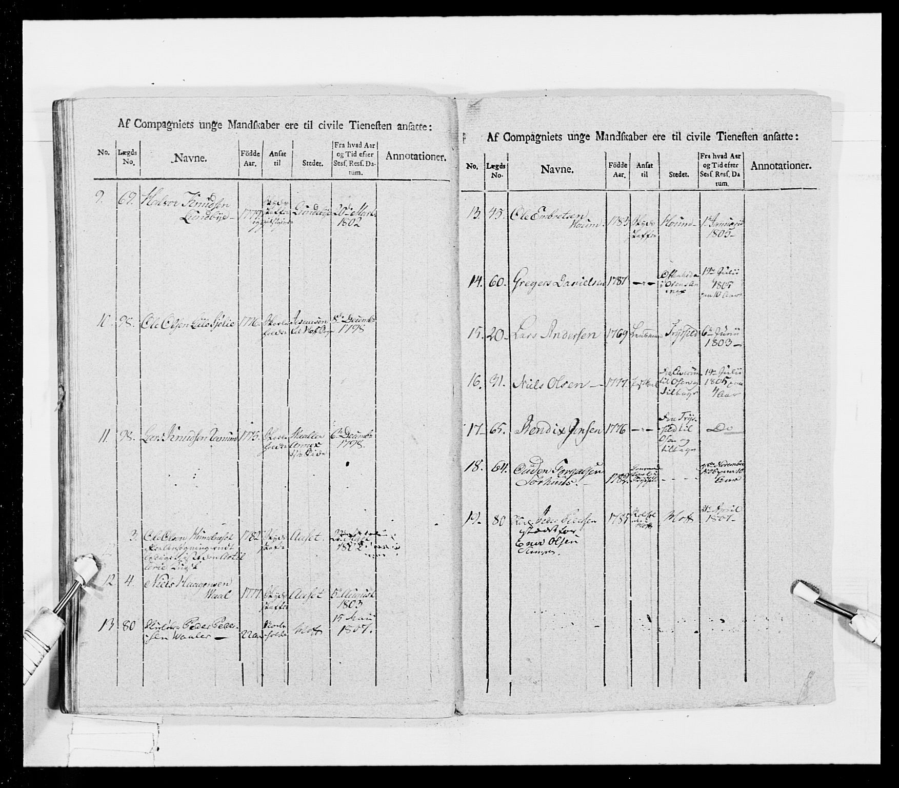 Generalitets- og kommissariatskollegiet, Det kongelige norske kommissariatskollegium, AV/RA-EA-5420/E/Eh/L0026: Skiløperkompaniene, 1805-1810, s. 139