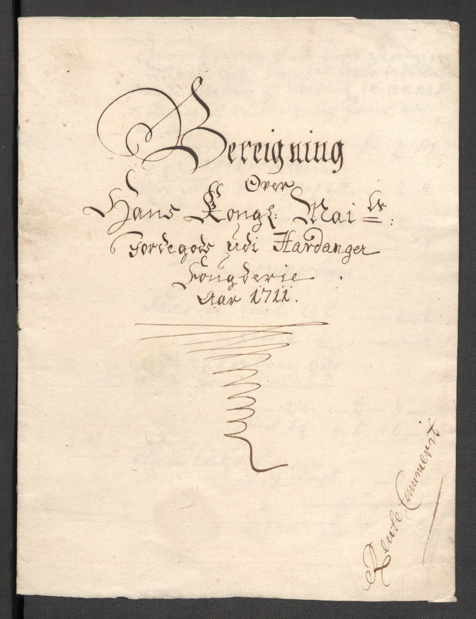 Rentekammeret inntil 1814, Reviderte regnskaper, Fogderegnskap, RA/EA-4092/R48/L2987: Fogderegnskap Sunnhordland og Hardanger, 1711, s. 260