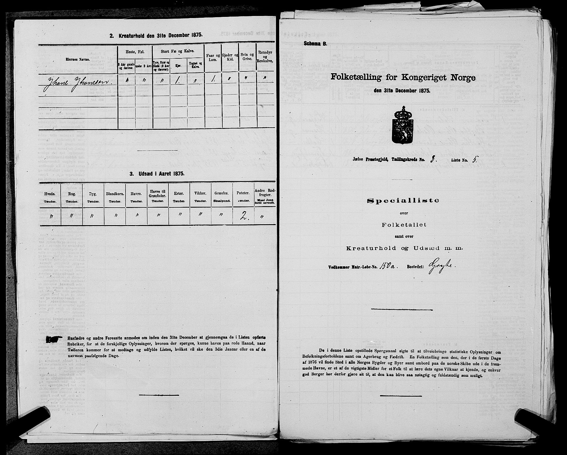 SAST, Folketelling 1875 for 1138P Jelsa prestegjeld, 1875, s. 677