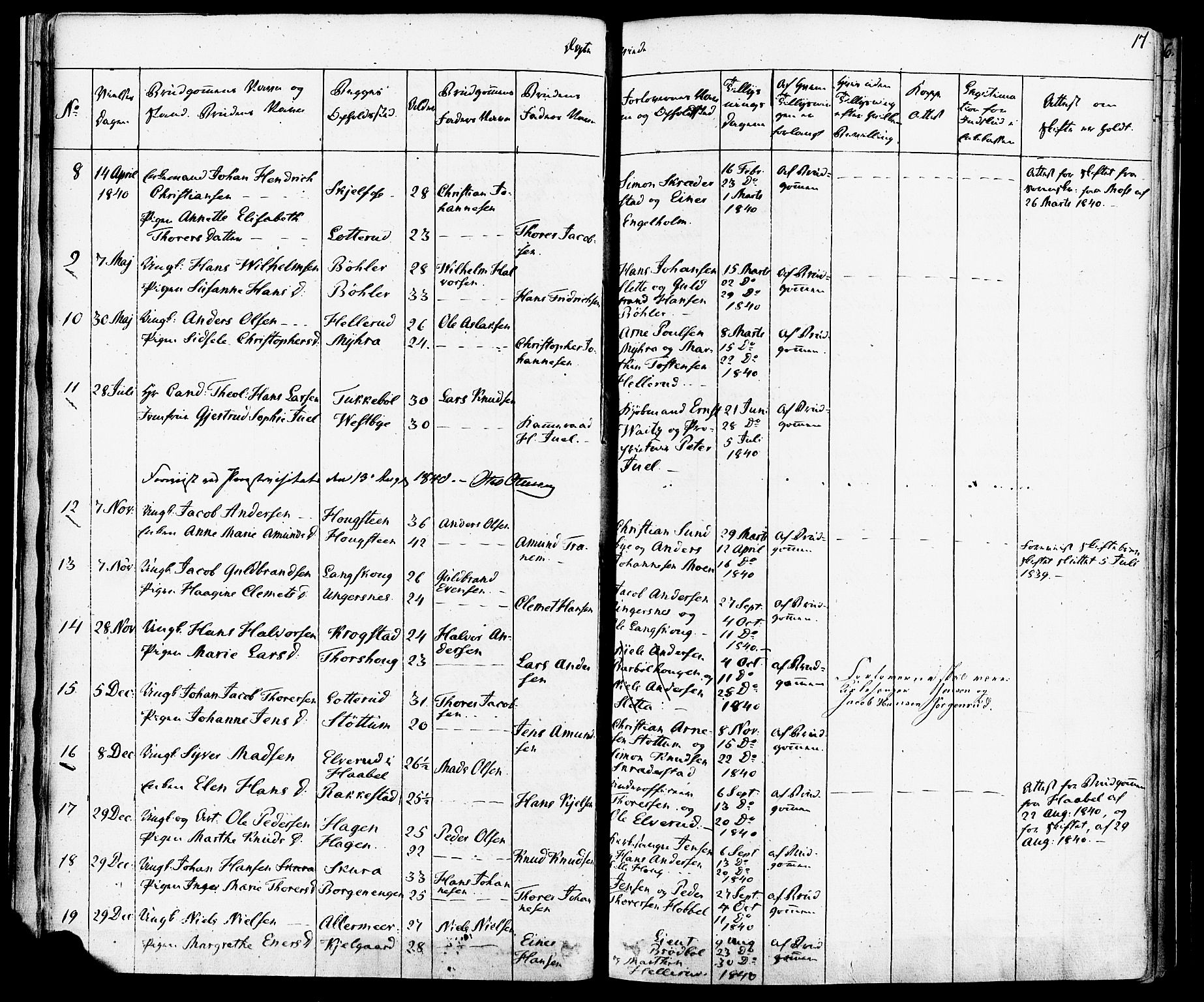 Enebakk prestekontor Kirkebøker, SAO/A-10171c/F/Fa/L0012: Ministerialbok nr. I 12, 1832-1882, s. 17