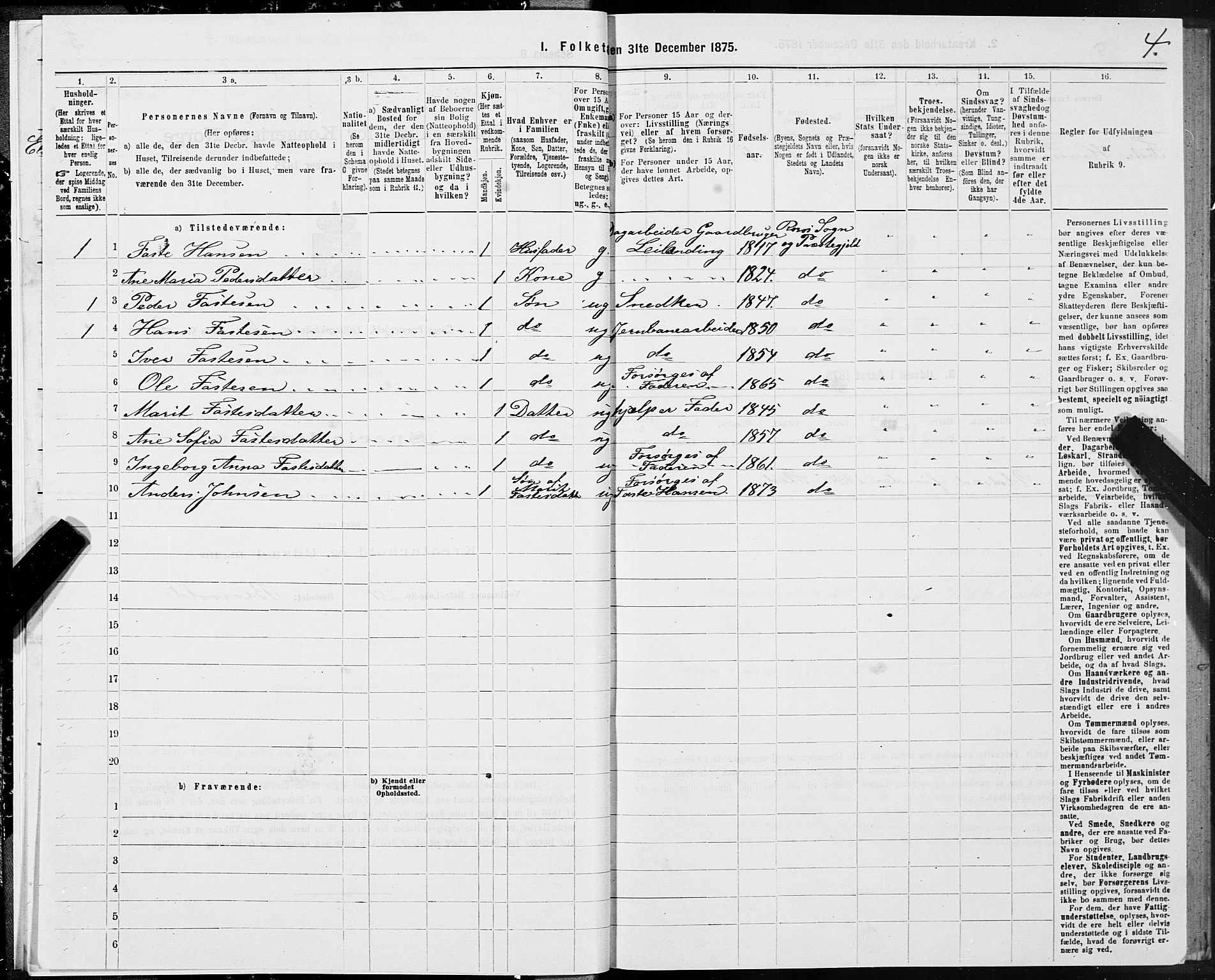 SAT, Folketelling 1875 for 1640P Røros prestegjeld, 1875, s. 4004