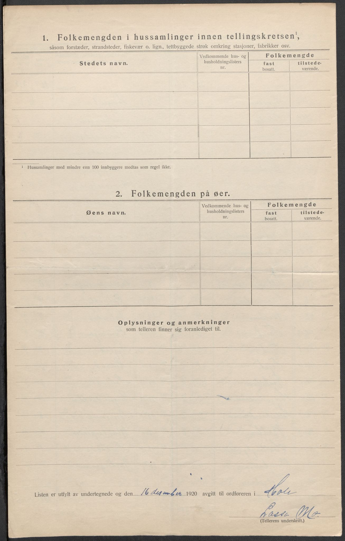 SAKO, Folketelling 1920 for 0612 Hole herred, 1920, s. 26