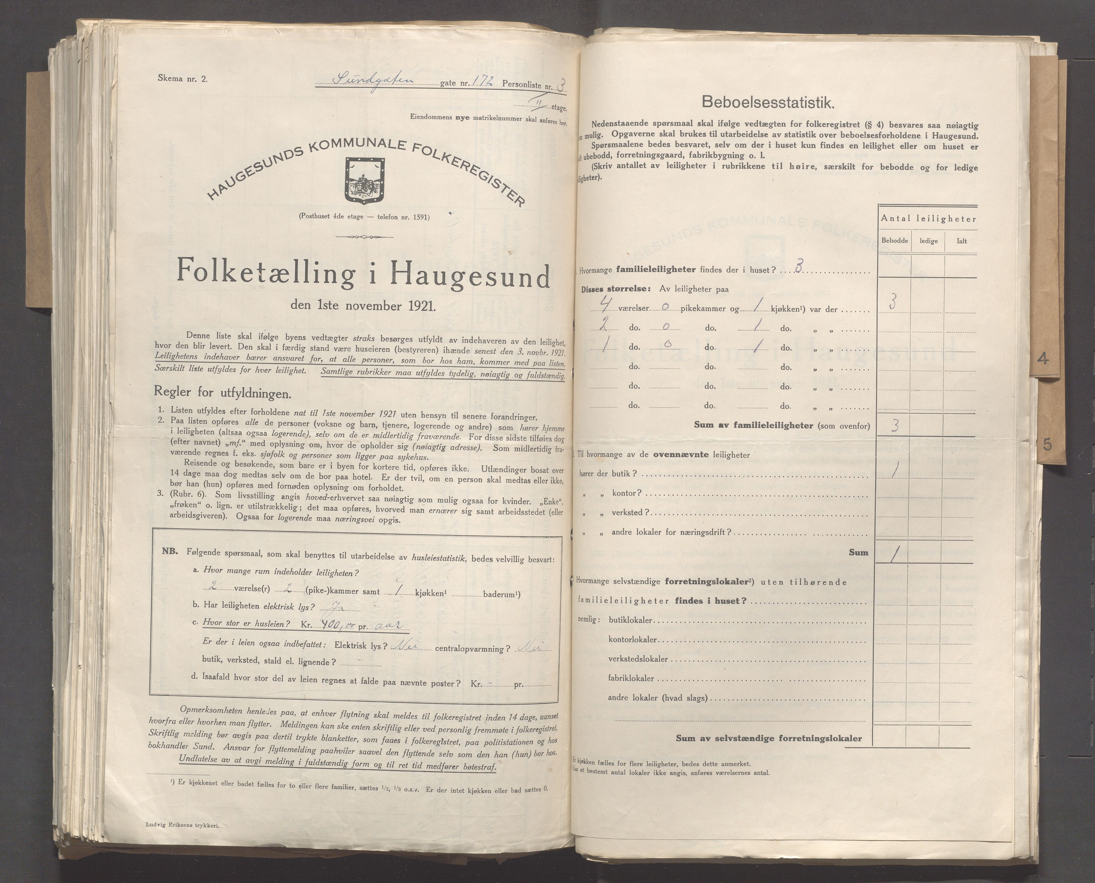 IKAR, Kommunal folketelling 1.11.1921 for Haugesund, 1921, s. 7415