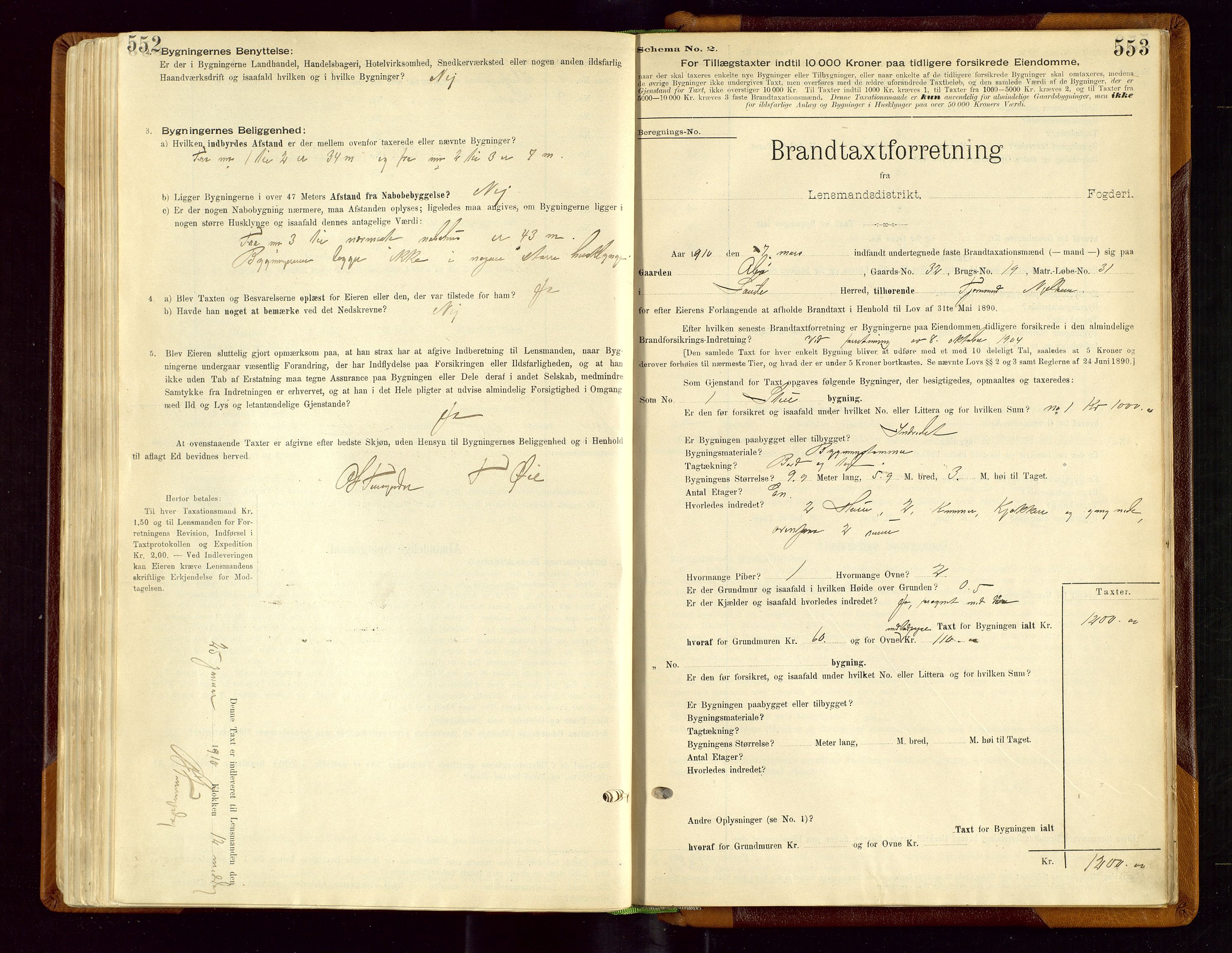 Sauda lensmannskontor, SAST/A-100177/Gob/L0001: Branntakstprotokoll - skjematakst, 1894-1914, s. 552-553