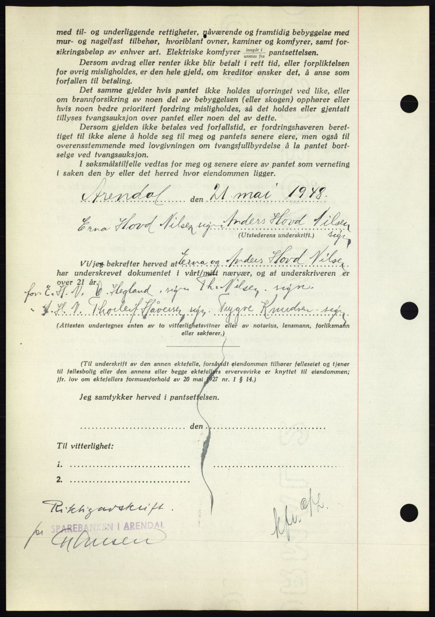 Nedenes sorenskriveri, AV/SAK-1221-0006/G/Gb/Gbb/L0005: Pantebok nr. B5, 1948-1948, Dagboknr: 740/1948