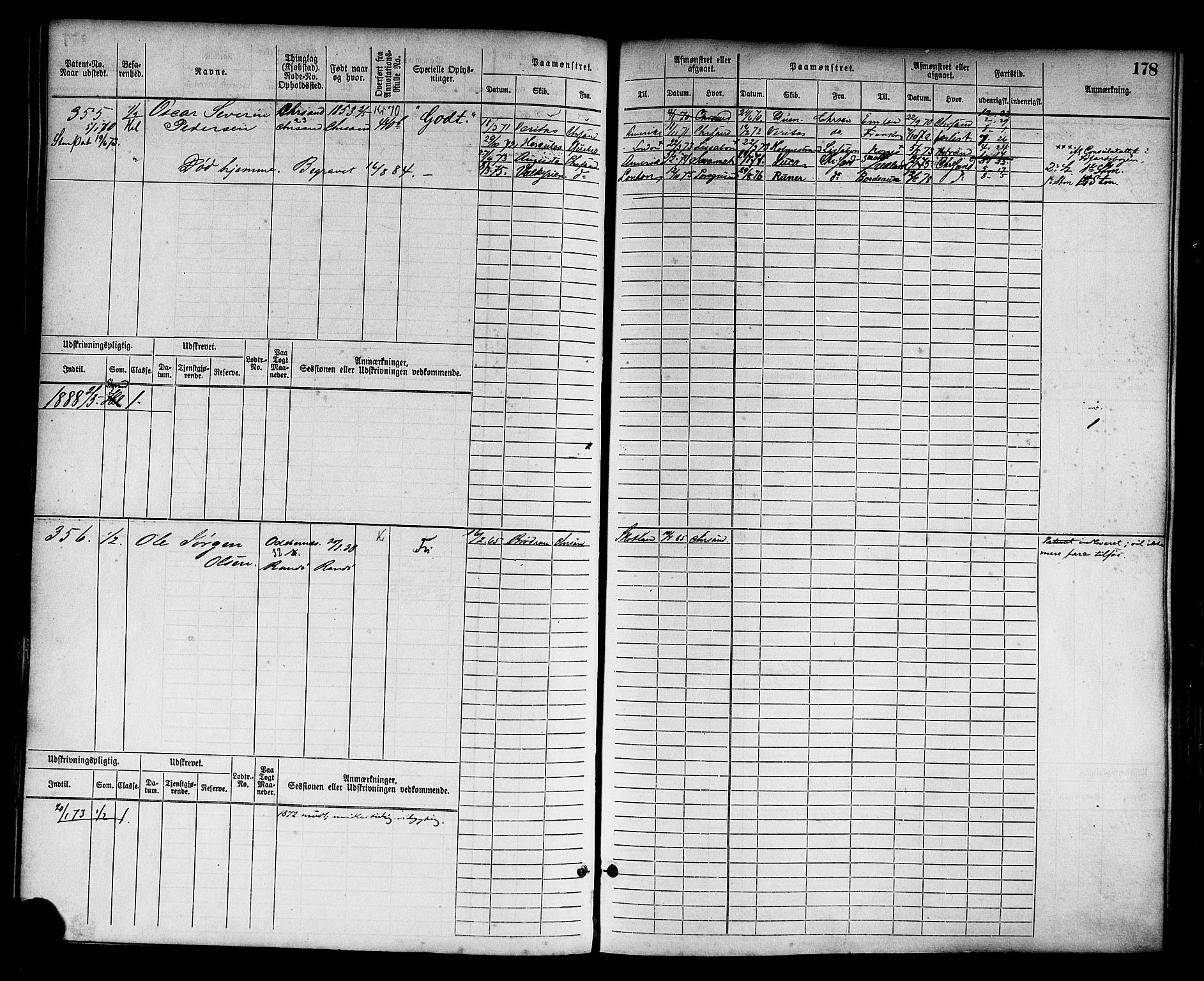 Kristiansand mønstringskrets, AV/SAK-2031-0015/F/Fb/L0003: Hovedrulle nr 1-762, I-10, 1860-1911, s. 189