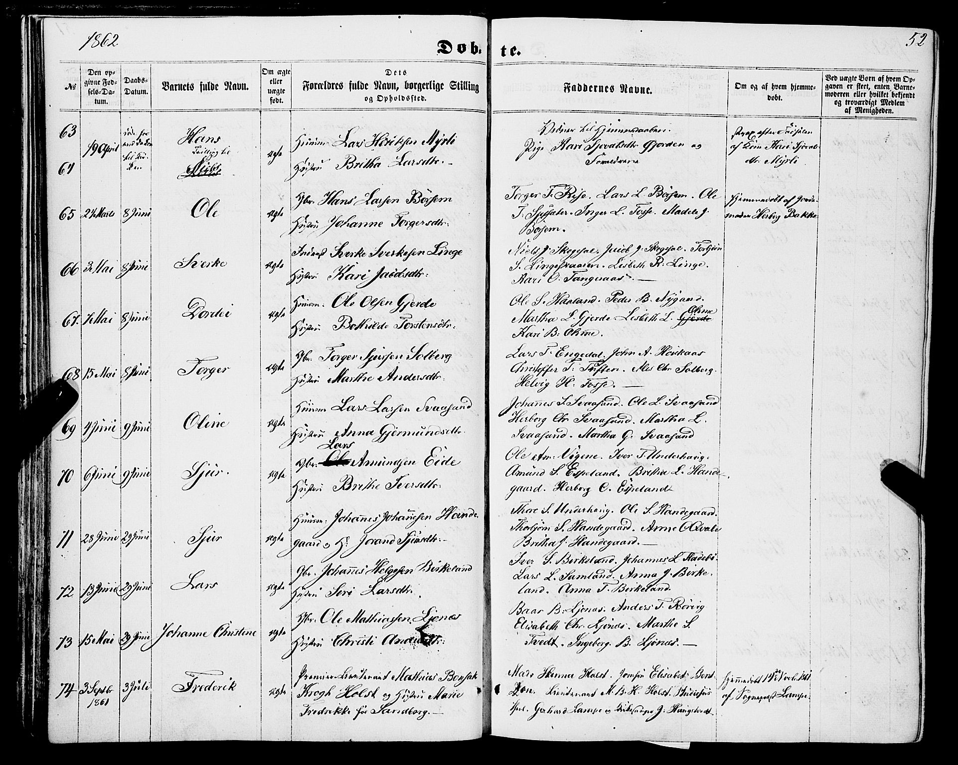 Strandebarm sokneprestembete, AV/SAB-A-78401/H/Haa: Ministerialbok nr. A 8, 1858-1872, s. 52