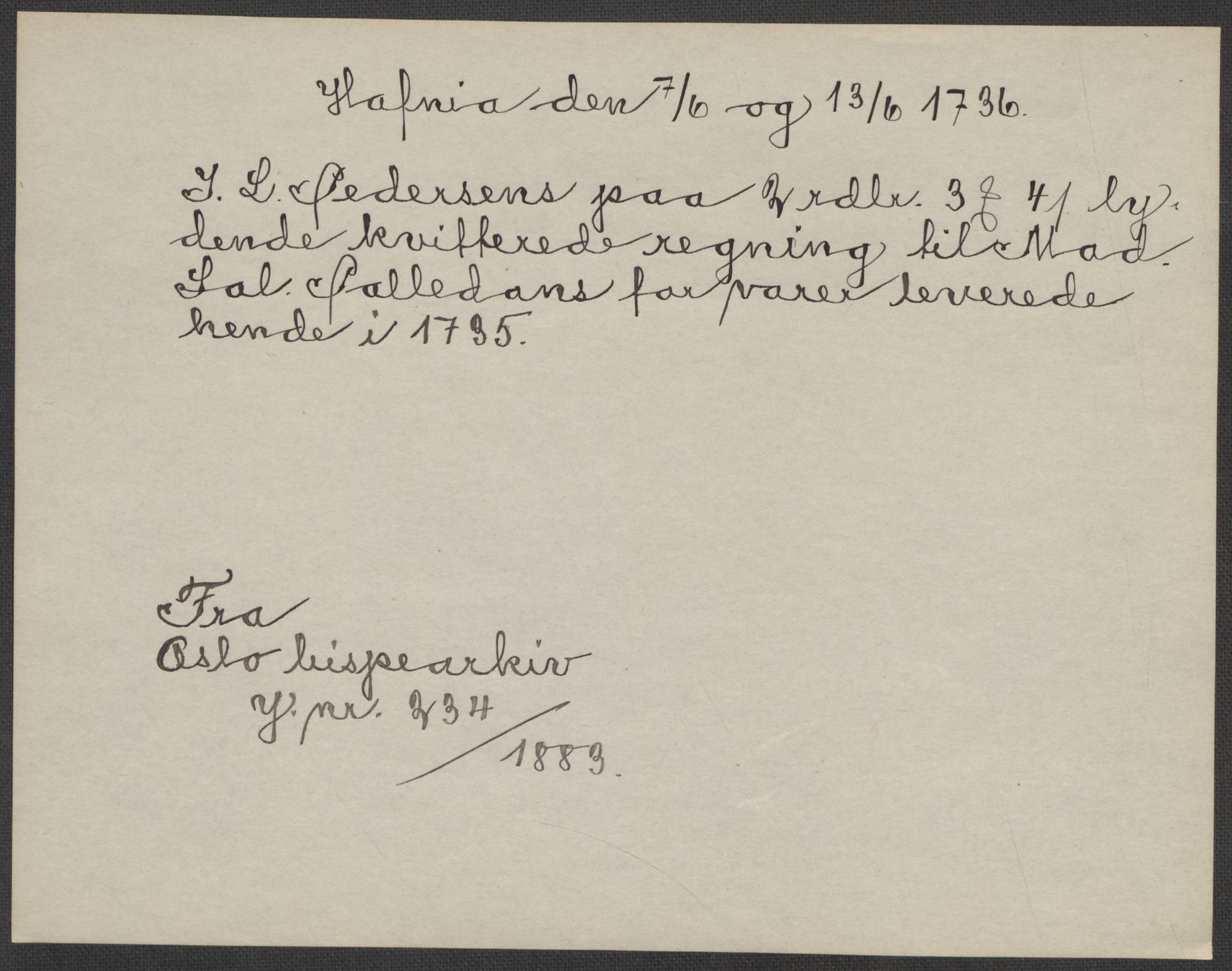 Riksarkivets diplomsamling, AV/RA-EA-5965/F15/L0010: Prestearkiv - Akershus og Hedmark, 1577-1821, s. 43